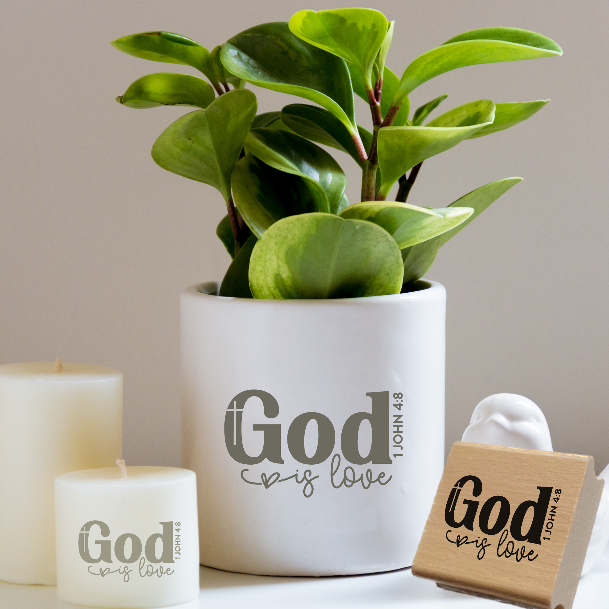 Stempel God is love | Bibelvers-Stempel 1. Johannes 4,8