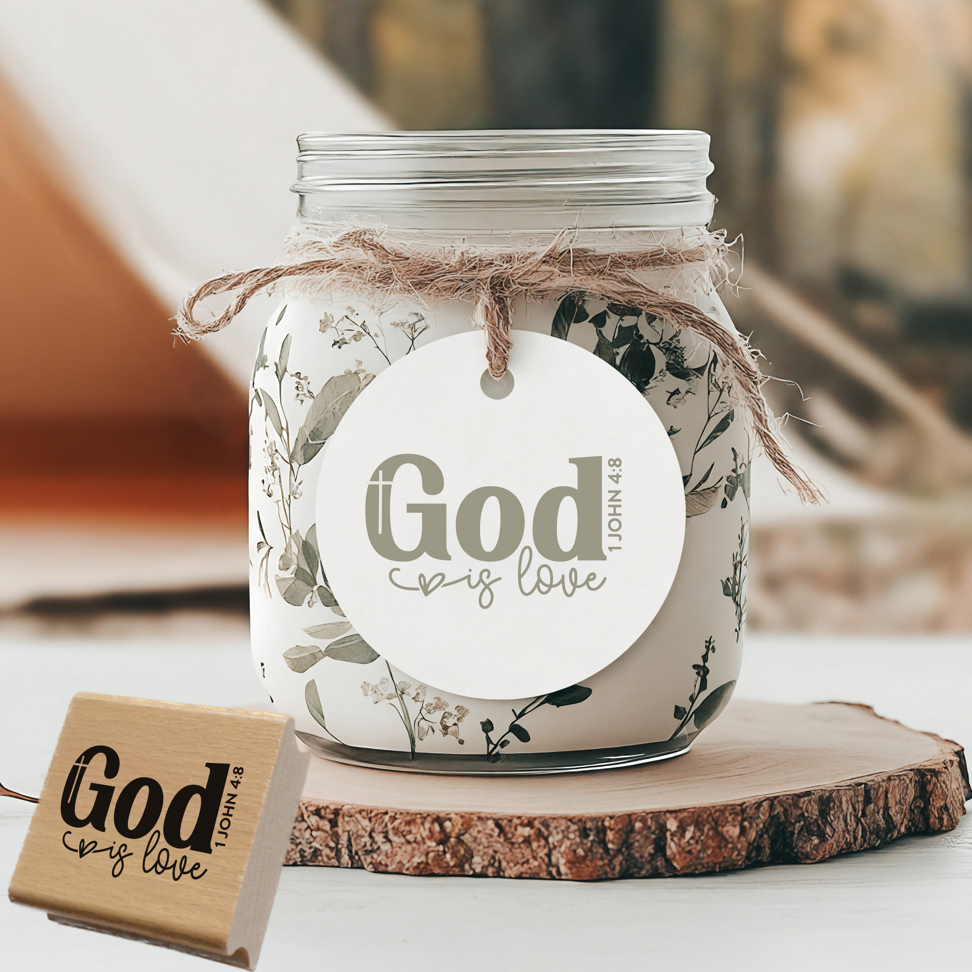 Stempel God is love | Bibelvers-Stempel 1. Johannes 4,8
