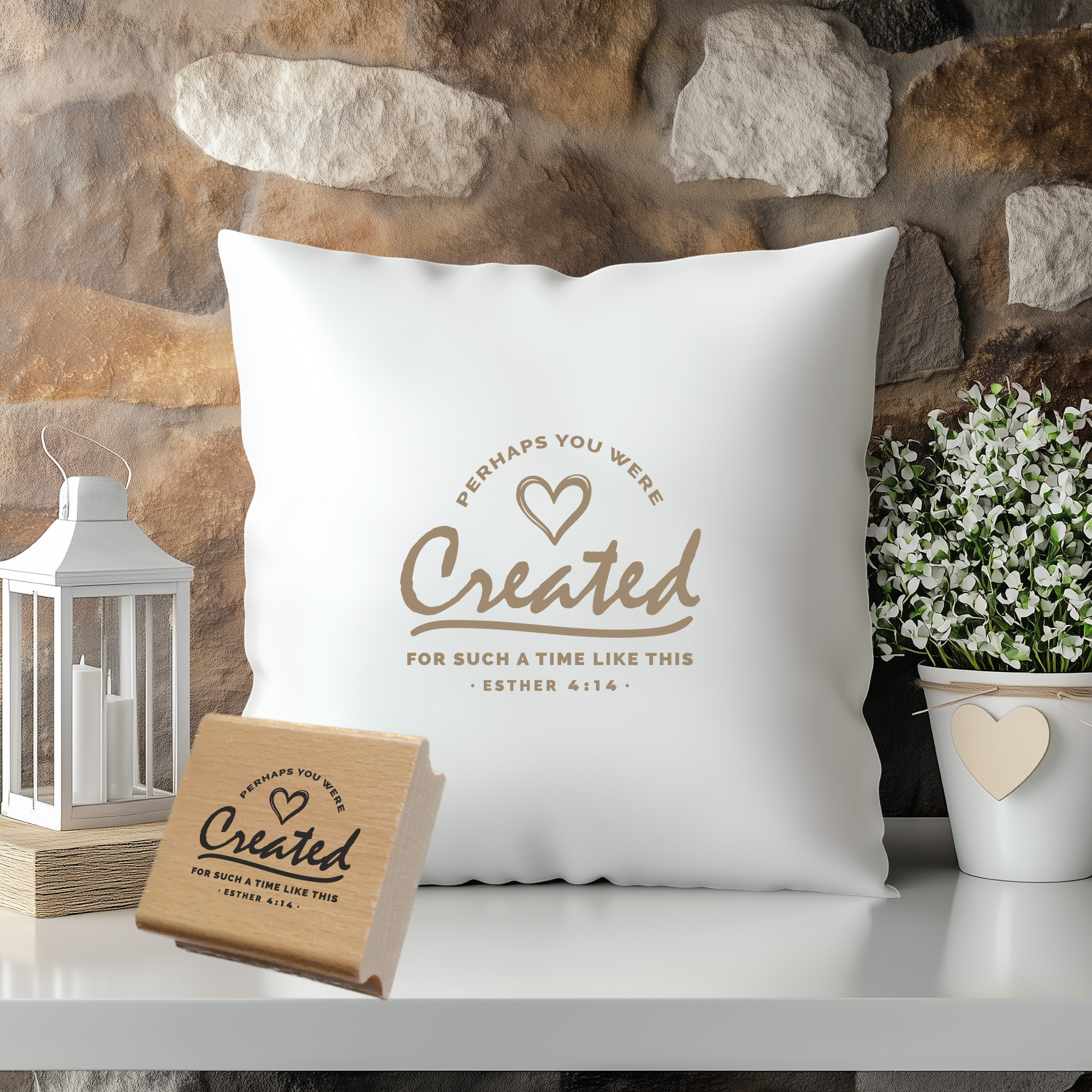 Stempel Created - for such a time like this – Esther 4,14 (Holz, Selbstfärber oder Gummi)