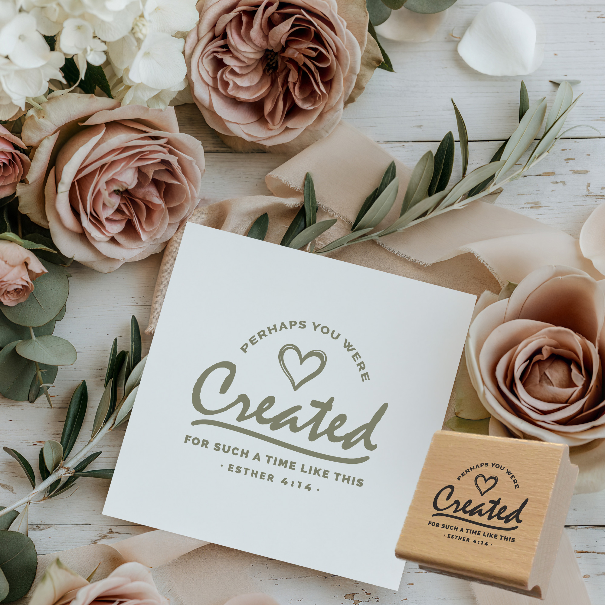 Stempel Created - for such a time like this – Esther 4,14 (Holz, Selbstfärber oder Gummi)