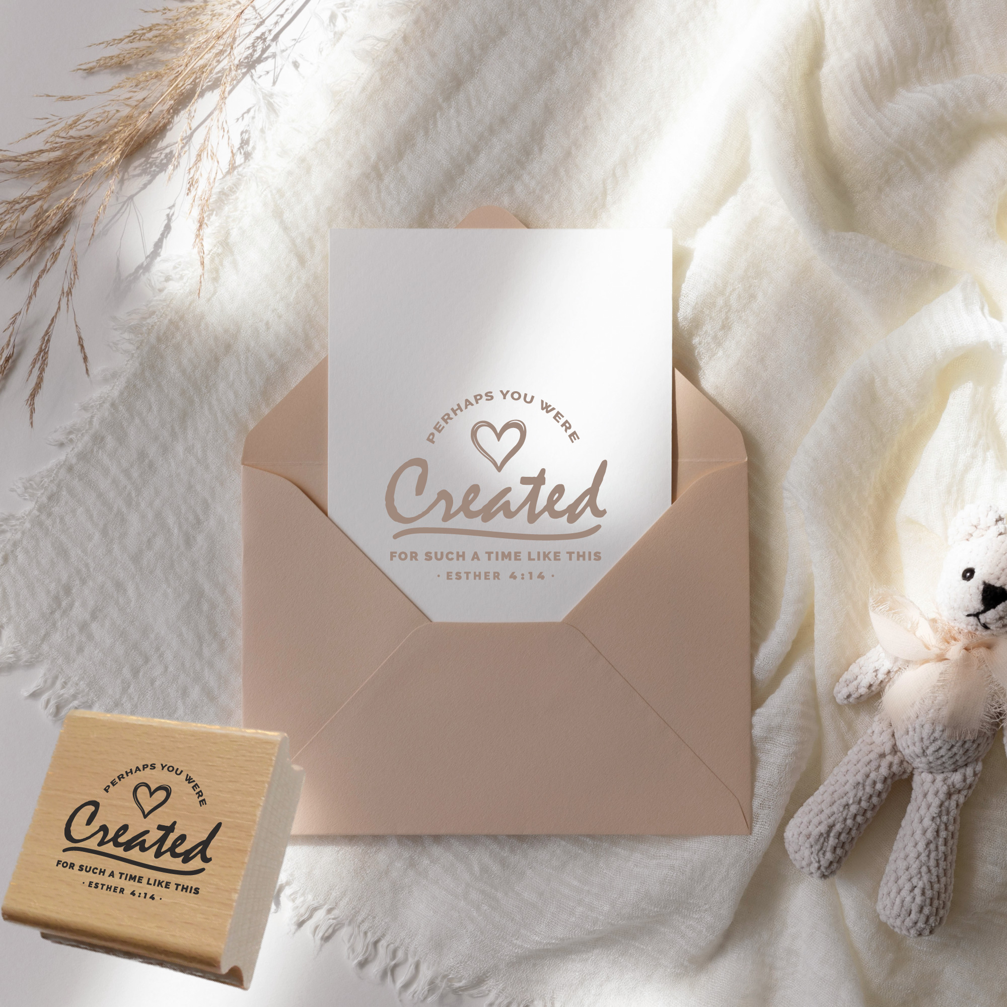 Stempel Created - for such a time like this – Esther 4,14 (Holz, Selbstfärber oder Gummi)