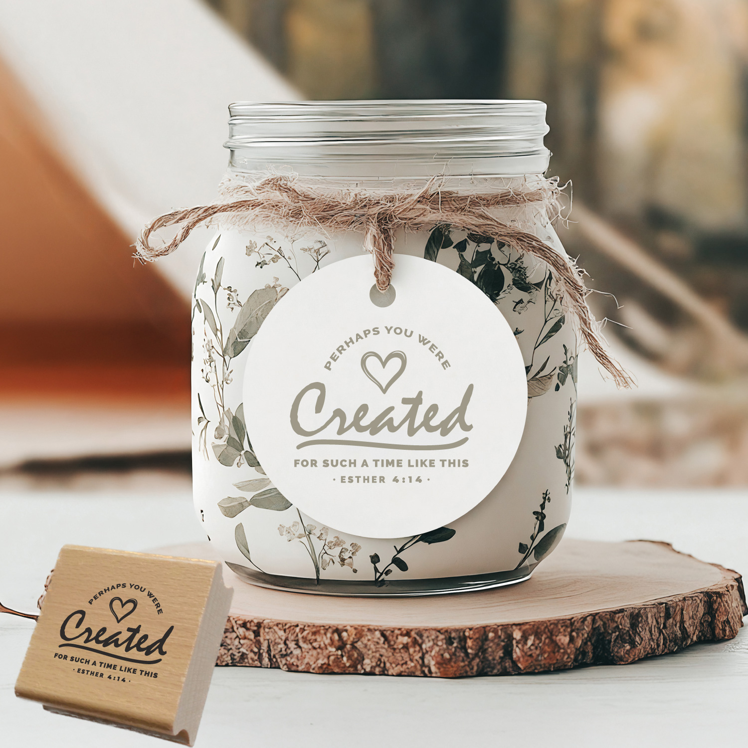 Stempel Created - for such a time like this – Esther 4,14 (Holz, Selbstfärber oder Gummi)