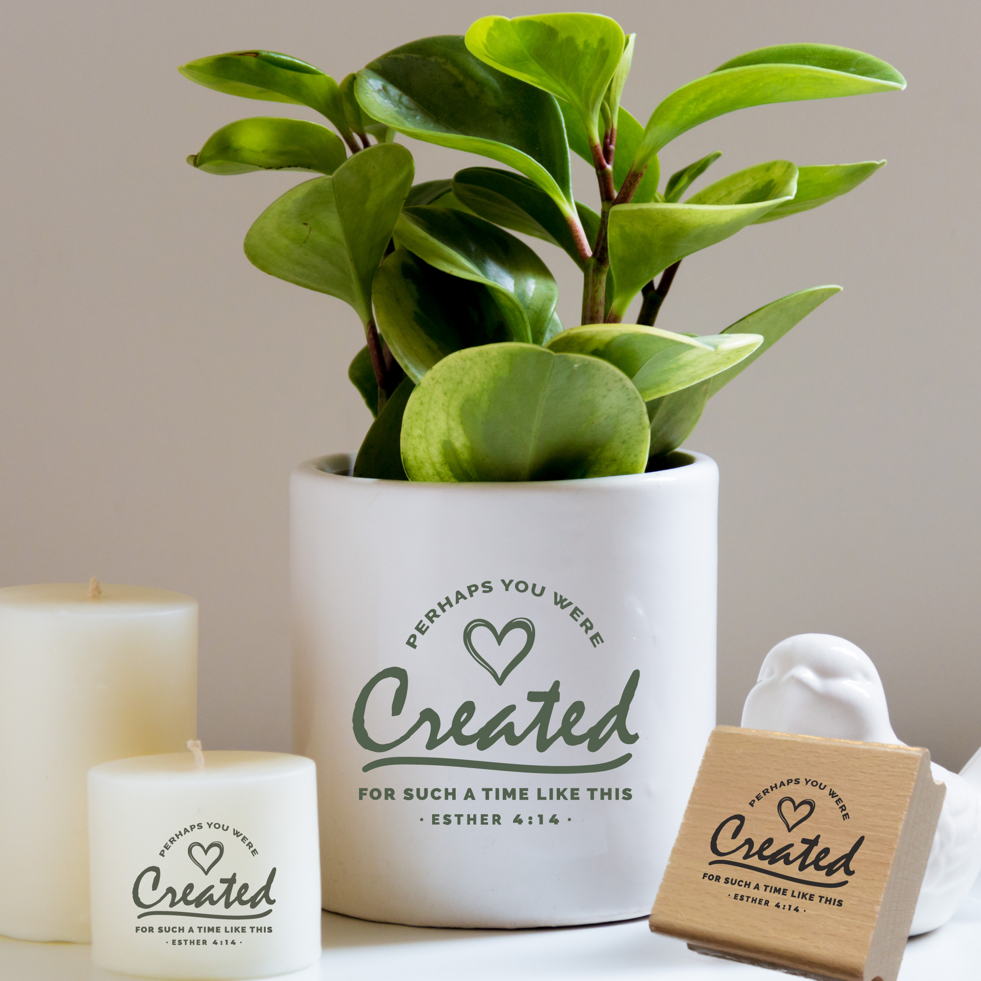Stempel Created - for such a time like this – Esther 4,14 (Holz, Selbstfärber oder Gummi)