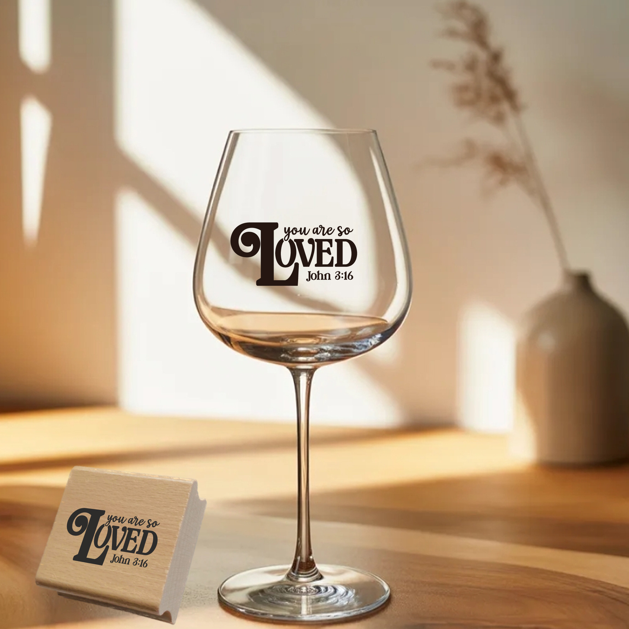 Stempel You are so loved John 3:16 – Christlicher Bibelvers Holzstempel