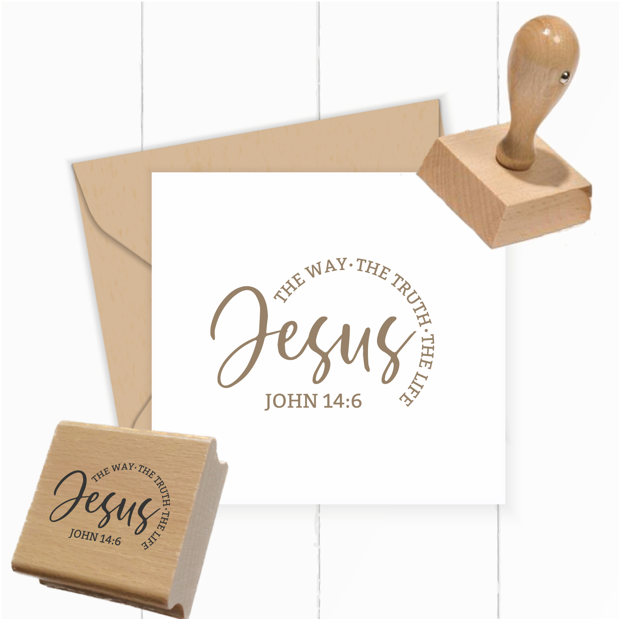 Stempel Jesus John 14:6 • Christliches Motiv für Holzstempel & DIY - ST0689