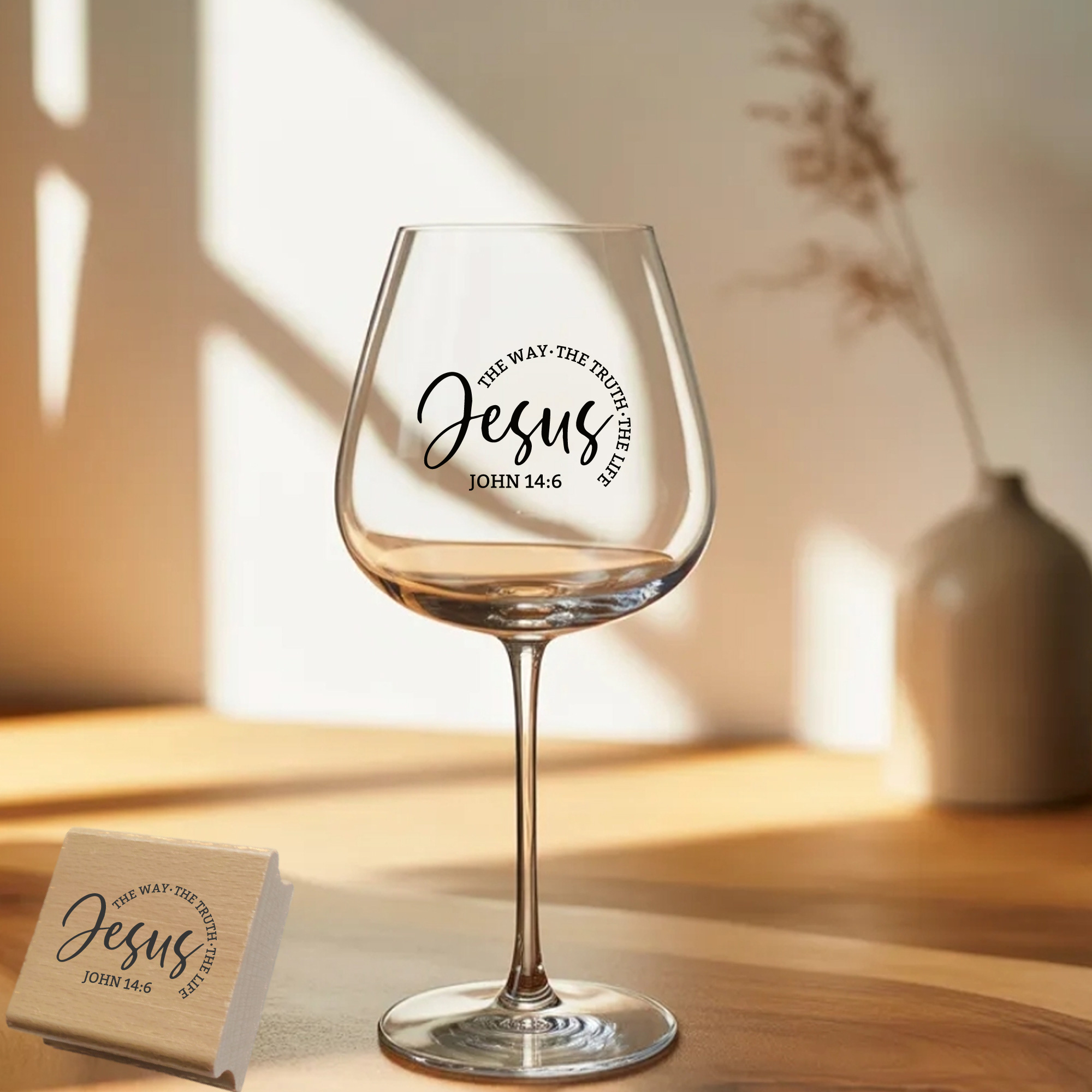 Stempel Jesus John 14:6 • Christliches Motiv für Holzstempel & DIY