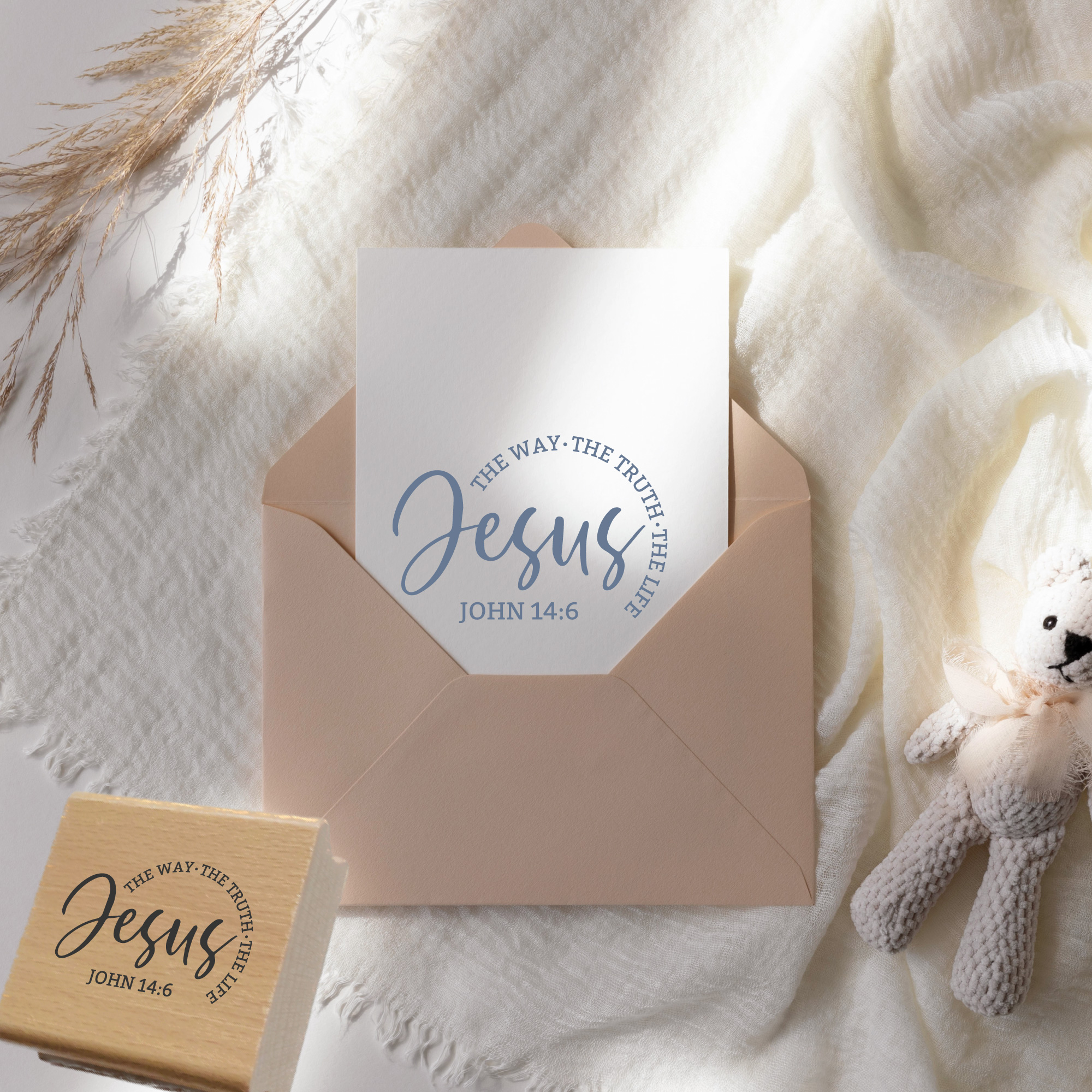 Stempel Jesus John 14:6 • Christliches Motiv für Holzstempel & DIY