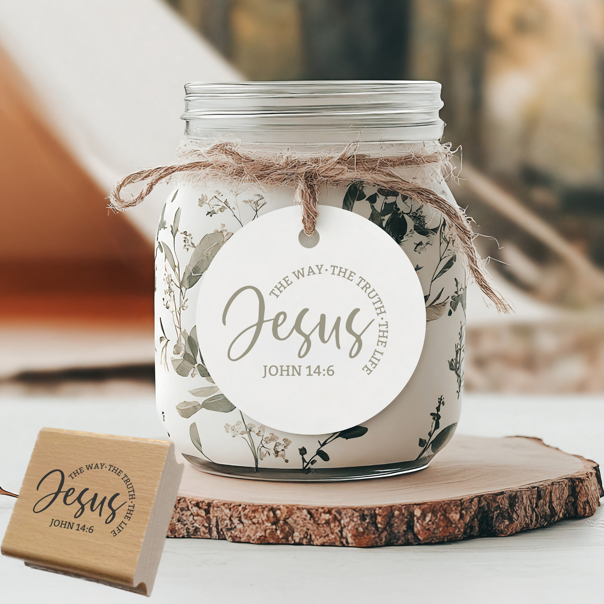 Stempel Jesus John 14:6 • Christliches Motiv für Holzstempel & DIY