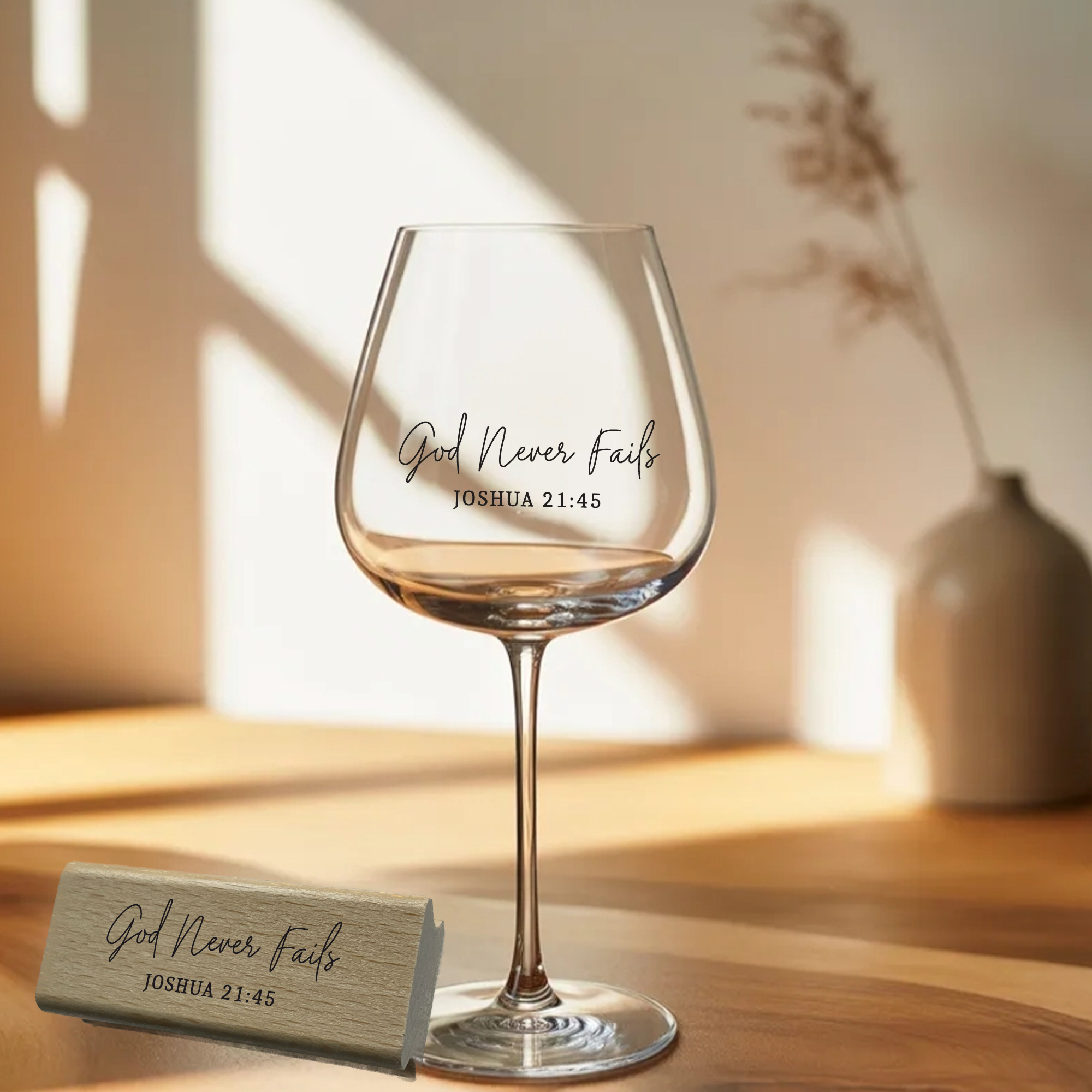 Stempel Bibelvers Joshua 21:45 • God Never Fails Holzstempel & DIY