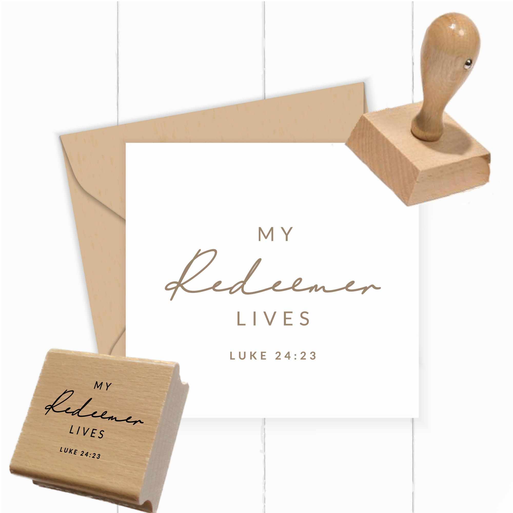 Stempel My Redeemer Lives • Lukas 24:23 Christlicher Hoffnungstempel - ST0696