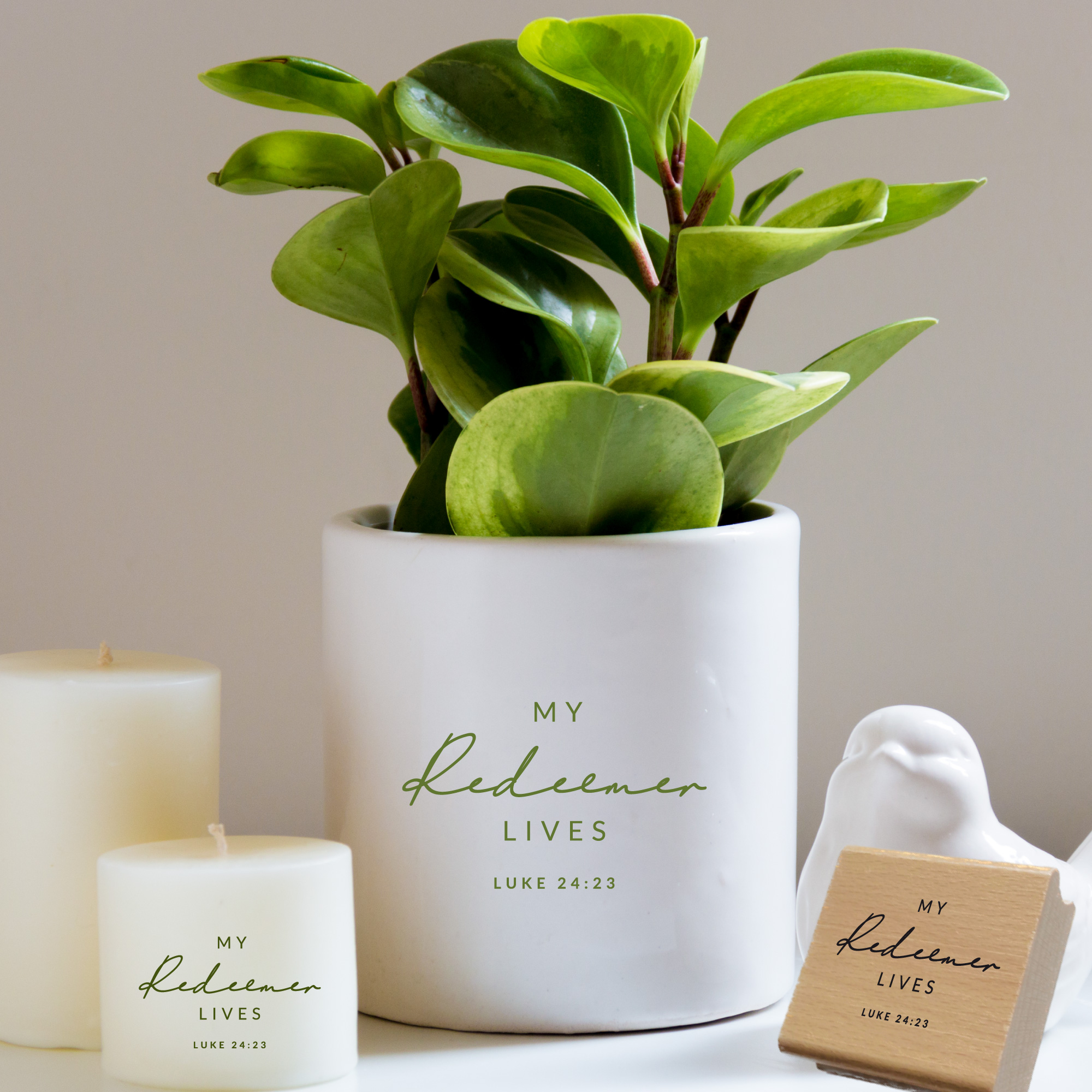 Stempel My Redeemer Lives • Lukas 24:23 Christlicher Hoffnungstempel