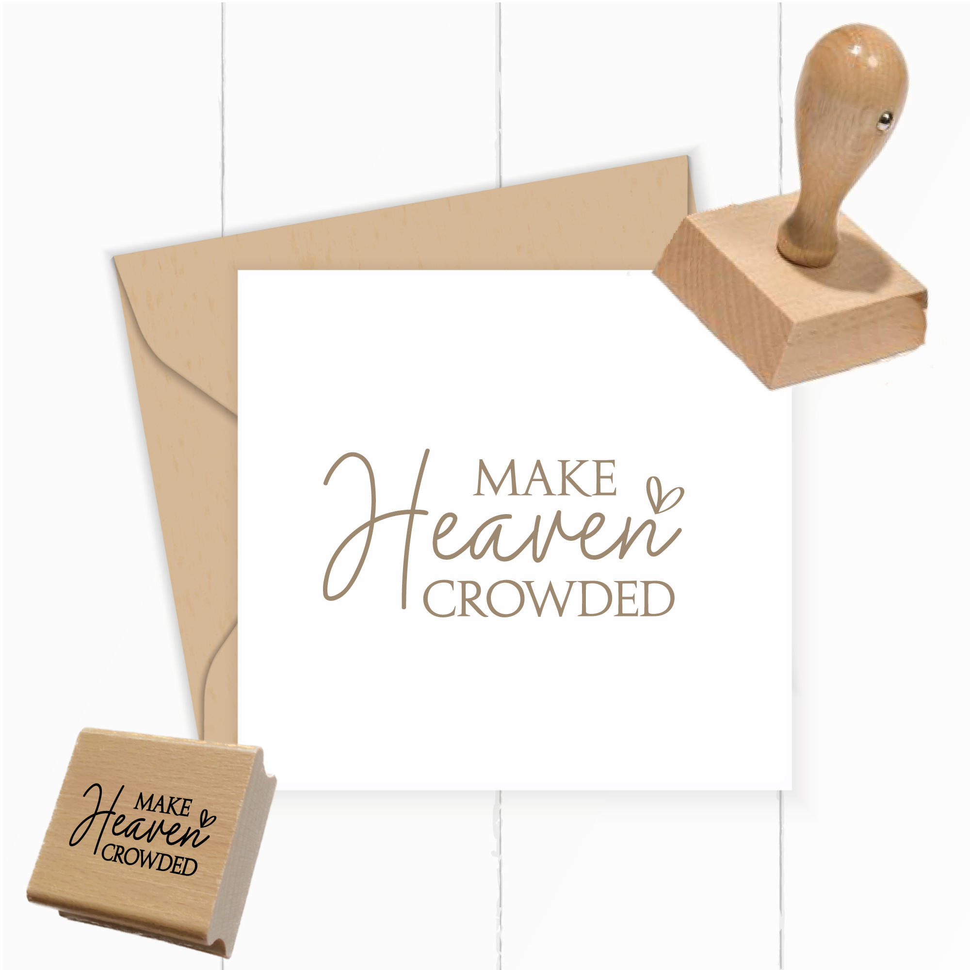 Stempel Make Heaven Crowded • Christlicher Motivstempel mit Herz - ST0697