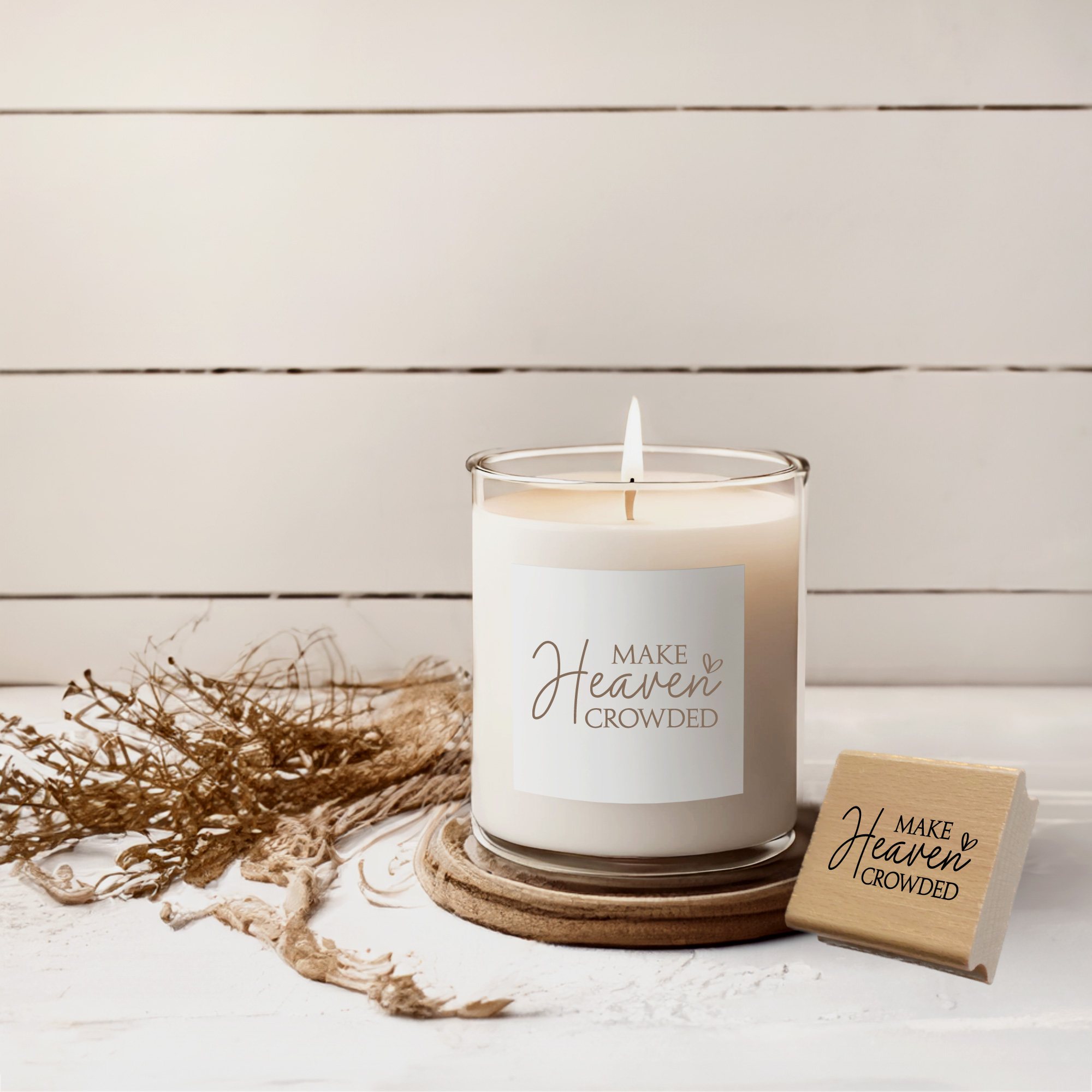 Stempel Make Heaven Crowded • Christlicher Motivstempel mit Herz