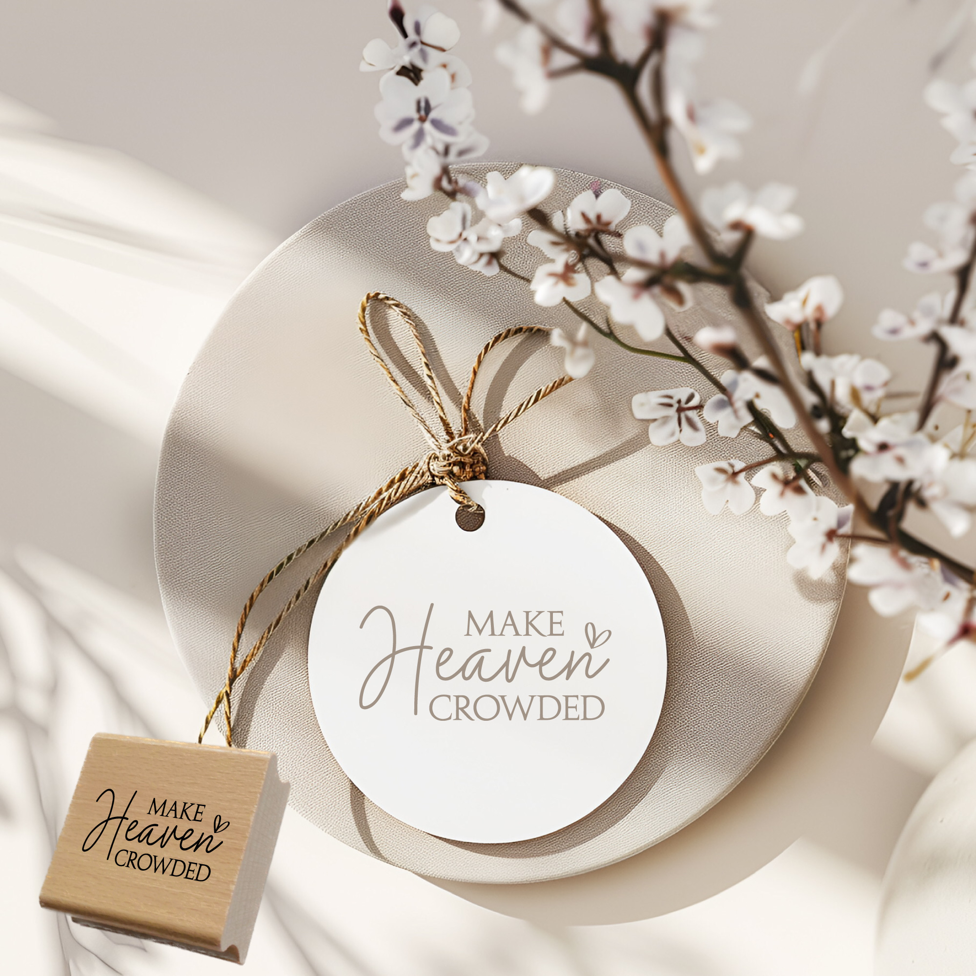 Stempel Make Heaven Crowded • Christlicher Motivstempel mit Herz