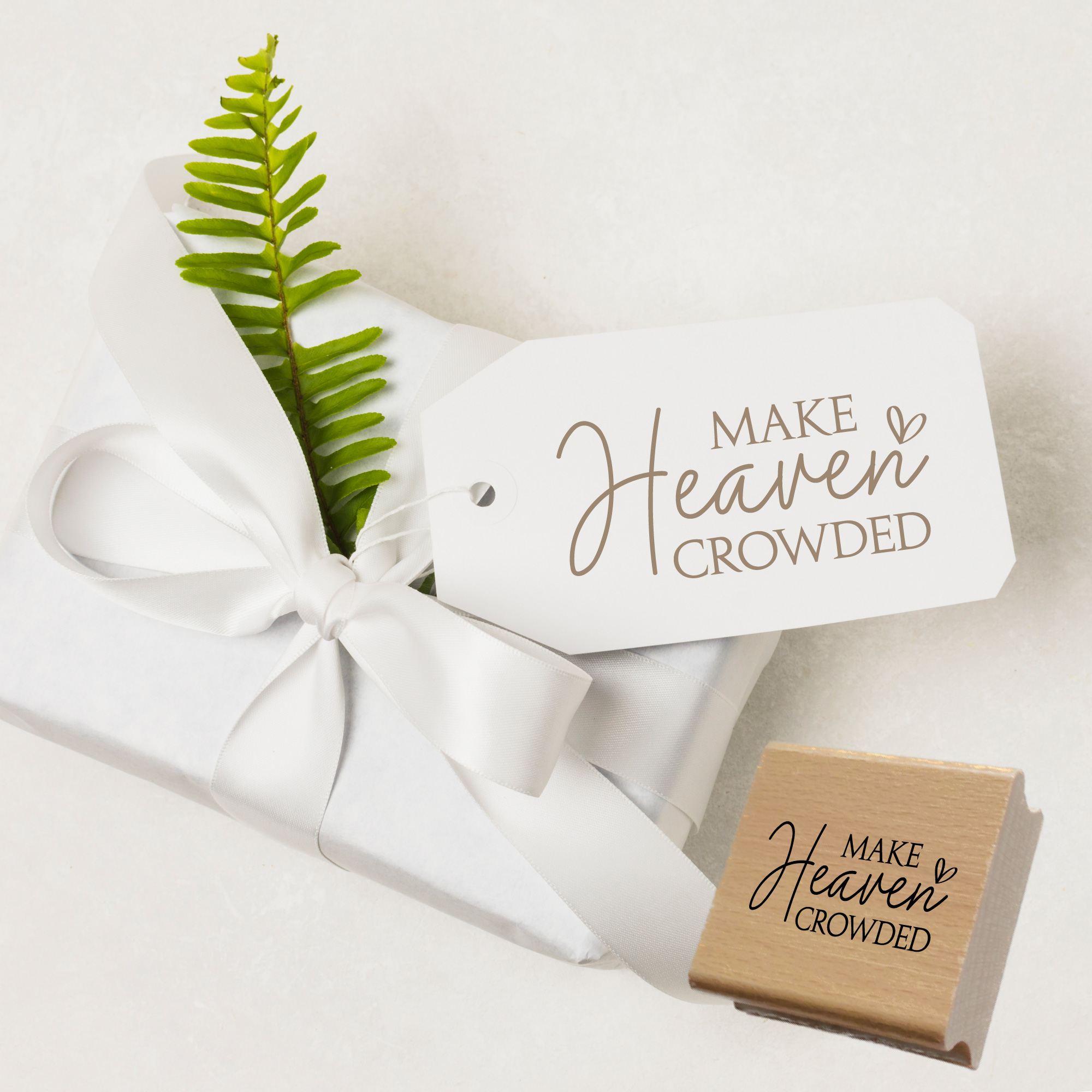 Stempel Make Heaven Crowded • Christlicher Motivstempel mit Herz