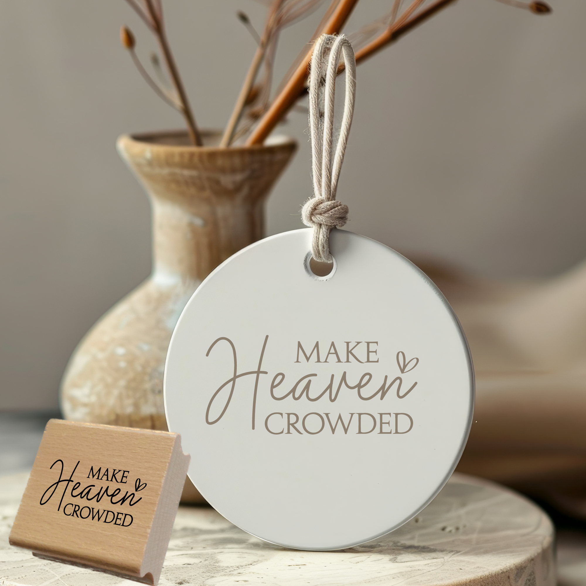 Stempel Make Heaven Crowded • Christlicher Motivstempel mit Herz