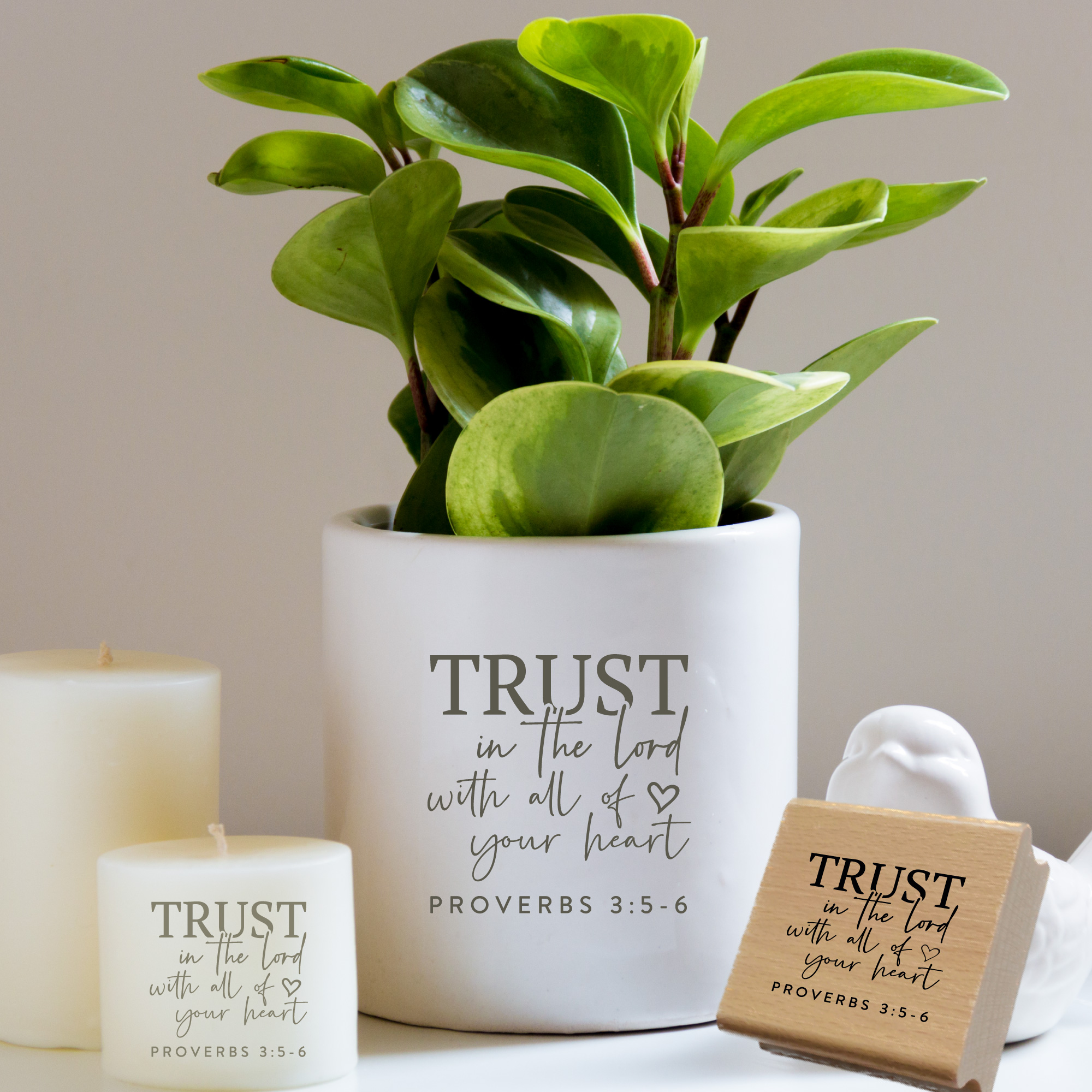 Stempel Trust in the Lord • Sprüche 3:5-6 Minimalistischer Bibelvers-Stempel