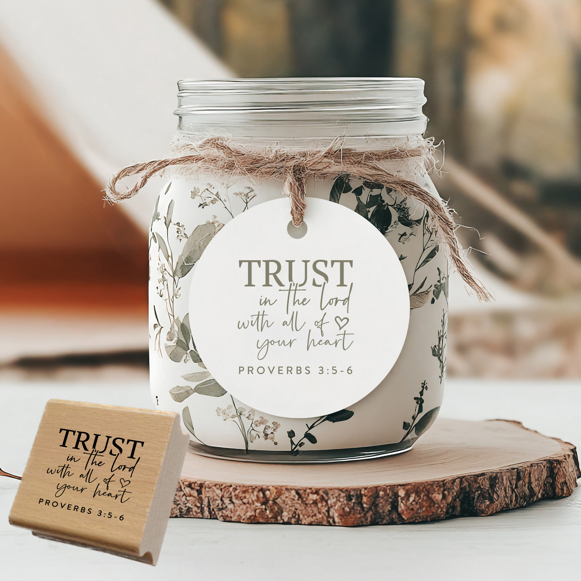 Stempel Trust in the Lord • Sprüche 3:5-6 Minimalistischer Bibelvers-Stempel