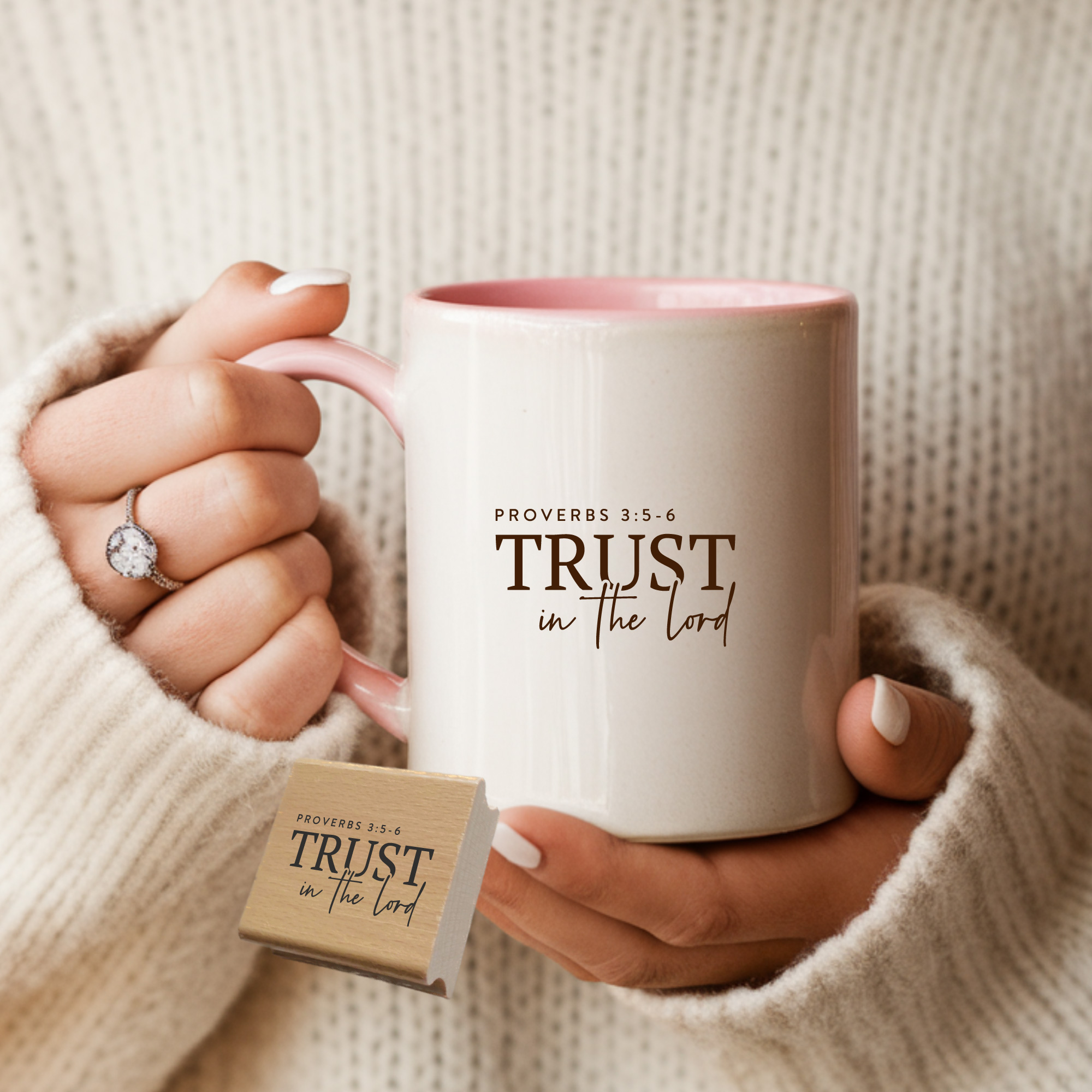 Stempel Trust in the Lord • Sprüche 3:5-6 Minimalistischer Bibelvers-Stempel