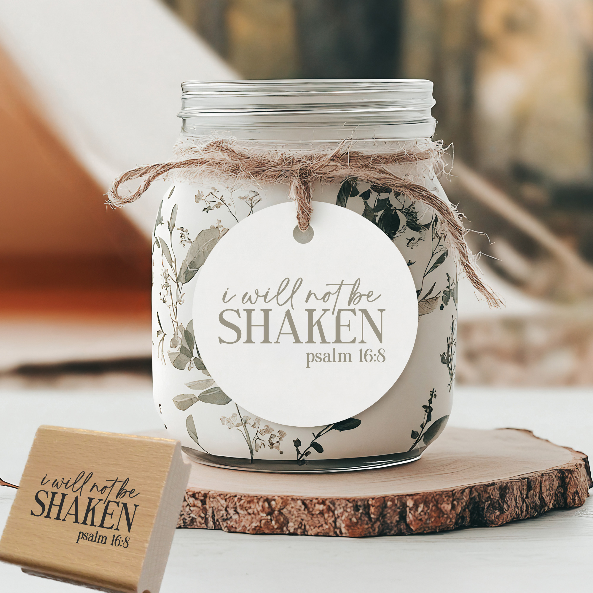 Stempel Psalm 16:8 • I will not be shaken Christlicher Kraftstempel
