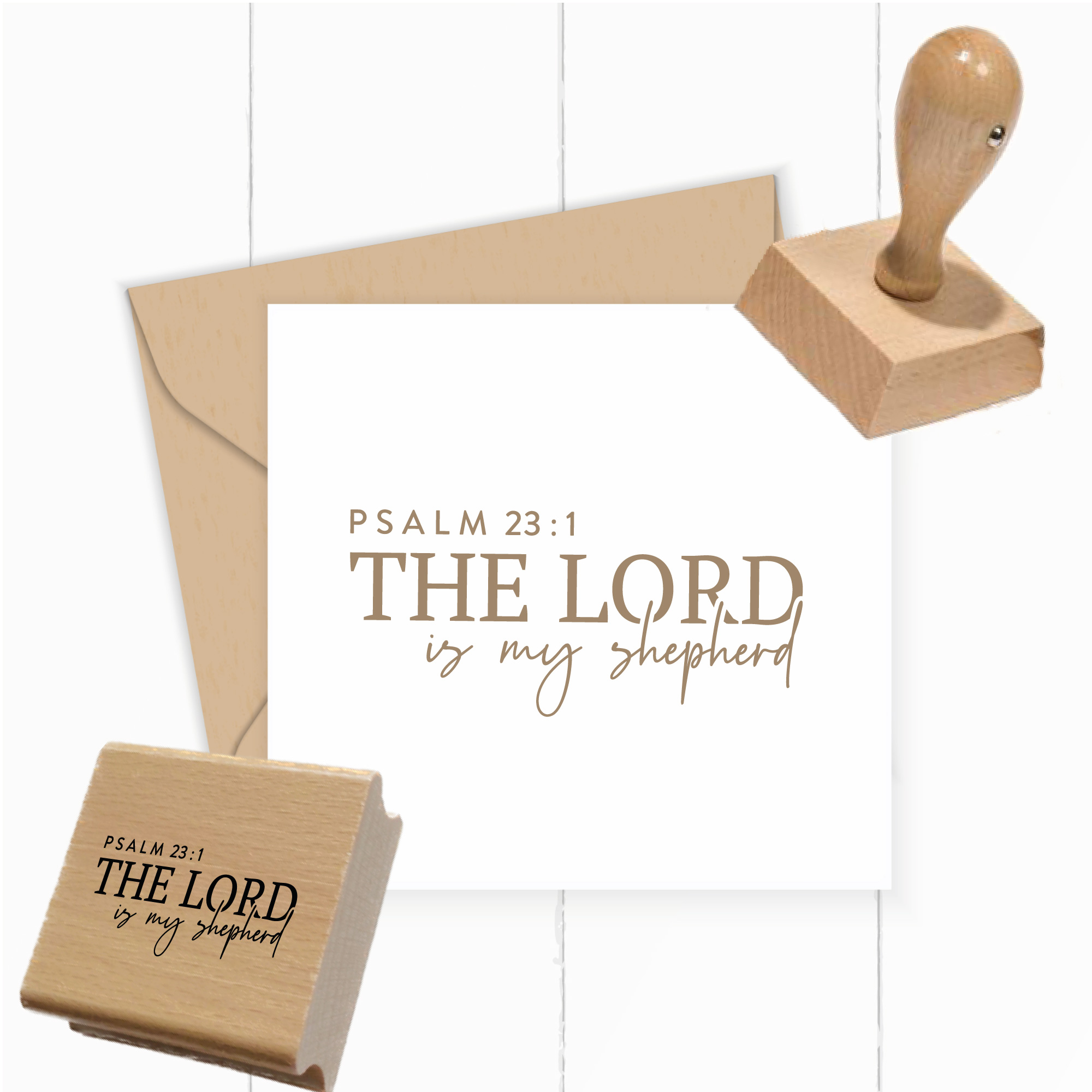 Stempel Psalm 23:1 • The Lord is my shepherd Christlicher Taufstempel & Babystempel