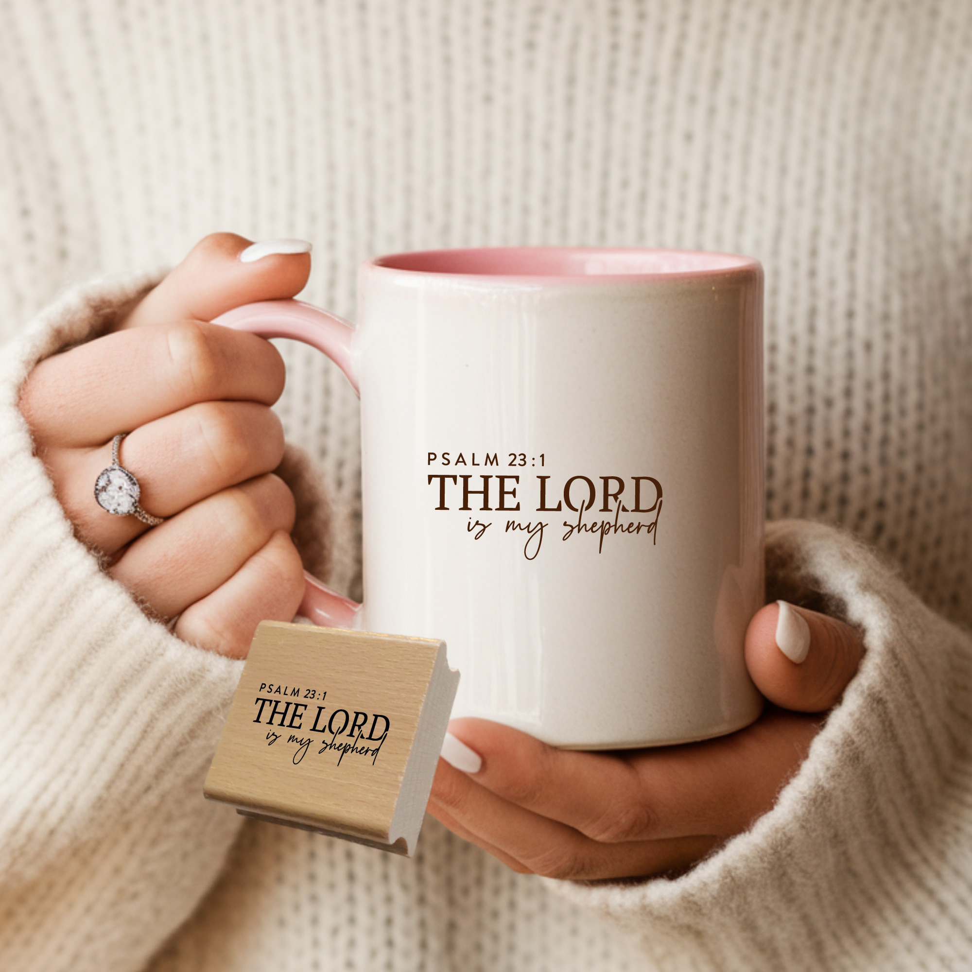 Stempel Psalm 23:1 • The Lord is my shepherd Christlicher Taufstempel & Babystempel