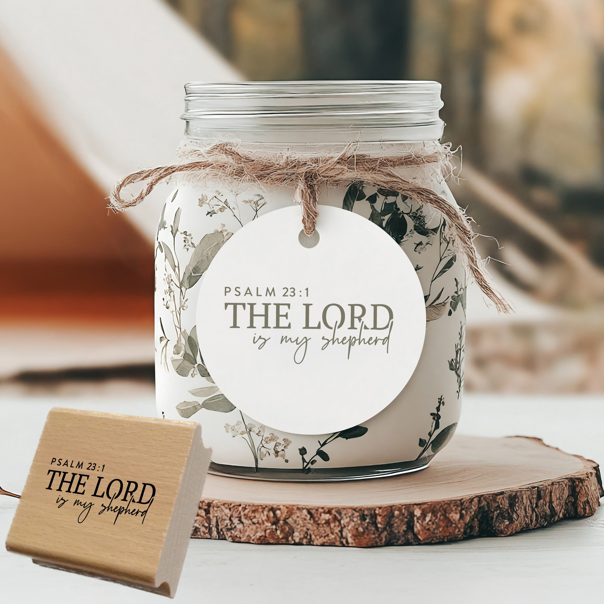 Stempel Psalm 23:1 • The Lord is my shepherd Christlicher Taufstempel & Babystempel