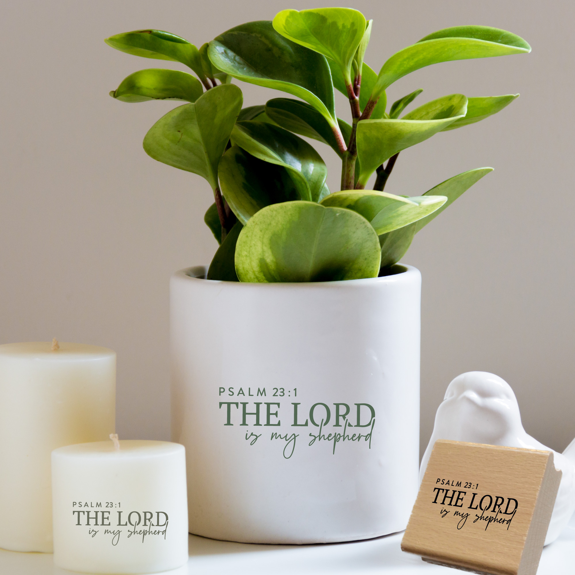 Stempel Psalm 23:1 • The Lord is my shepherd Christlicher Taufstempel & Babystempel