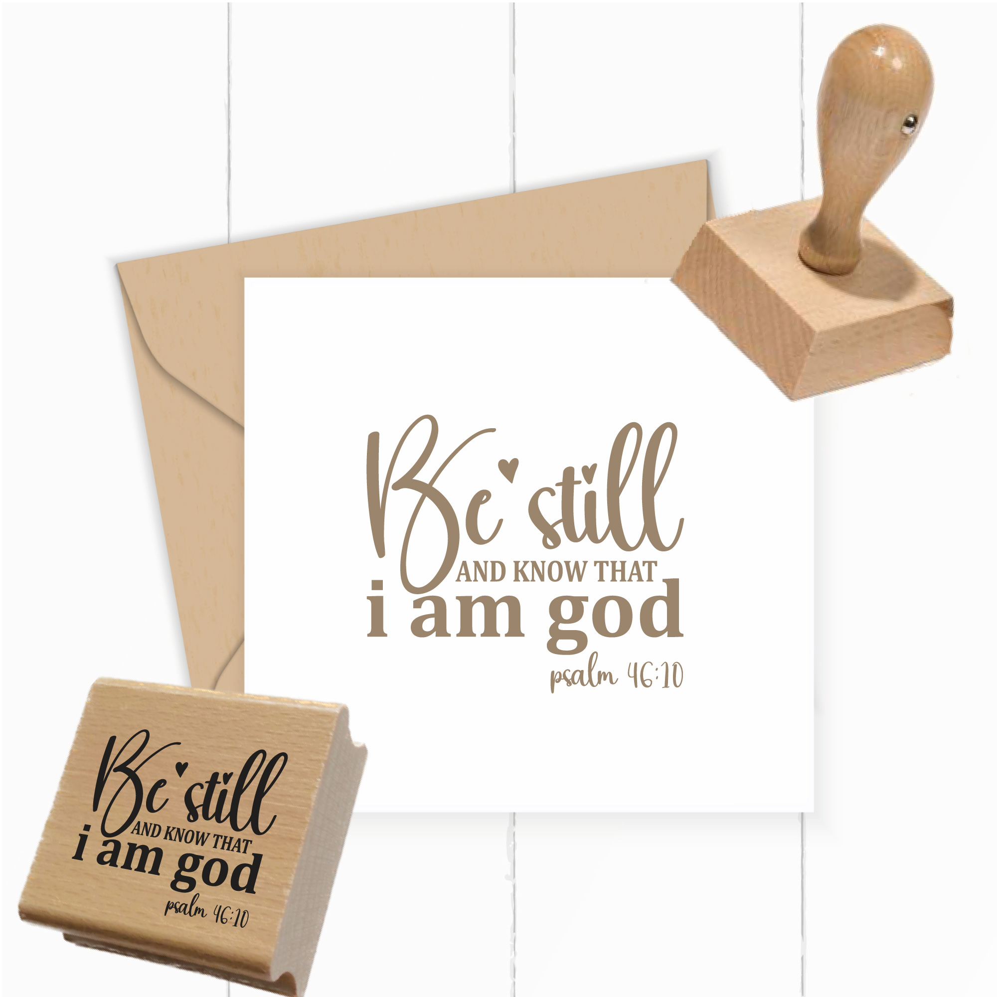 Stempel Psalm 46:10 • Be still and know that i am god Christlicher Stempel