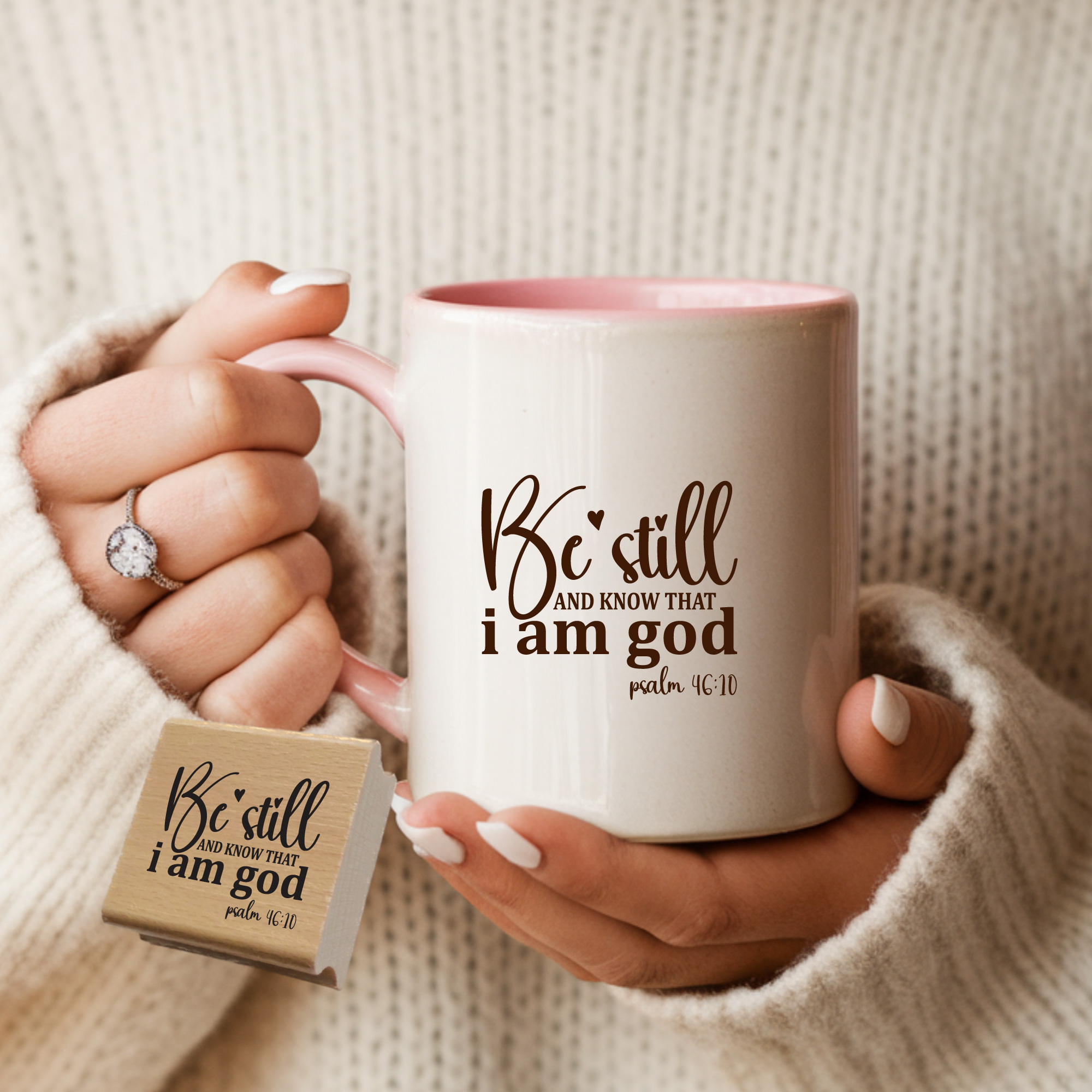 Stempel Psalm 46:10 • Be still and know that i am god Christlicher Stempel