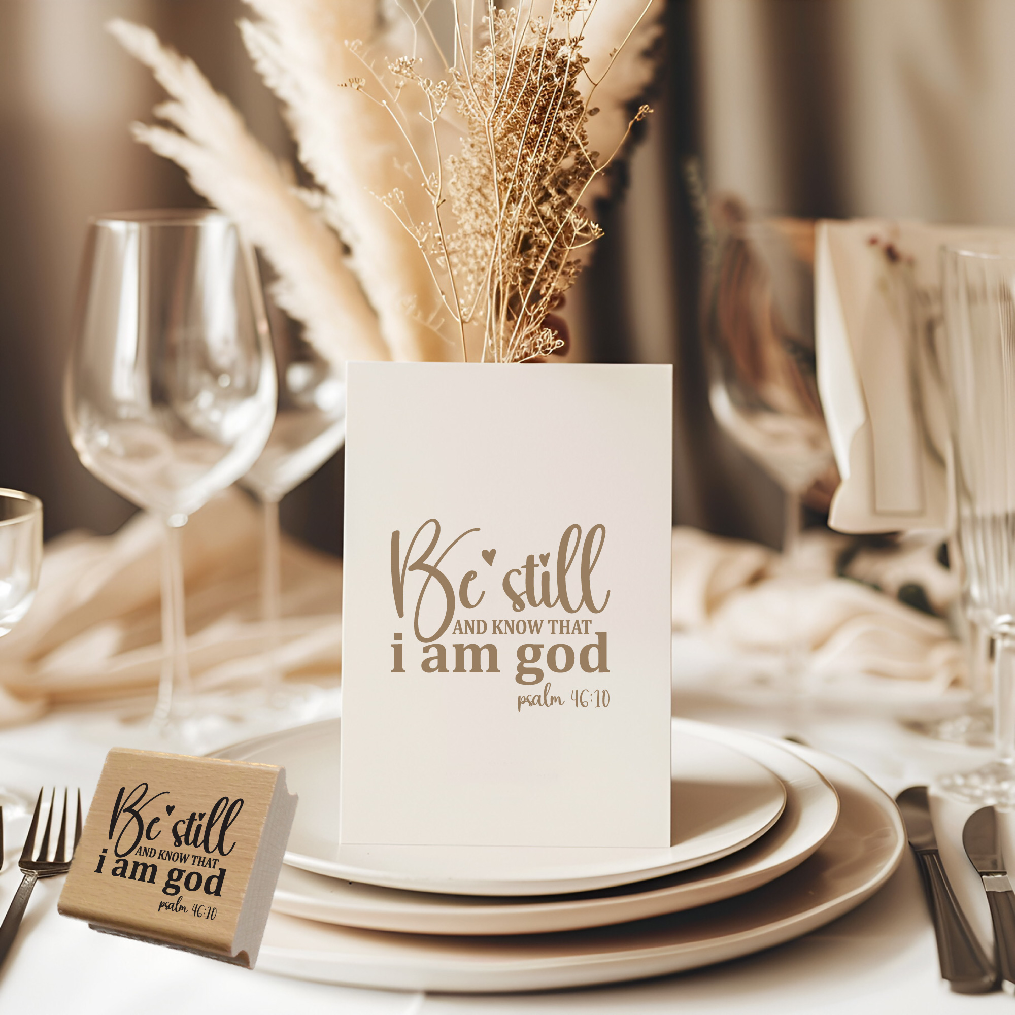 Stempel Psalm 46:10 • Be still and know that i am god Christlicher Stempel