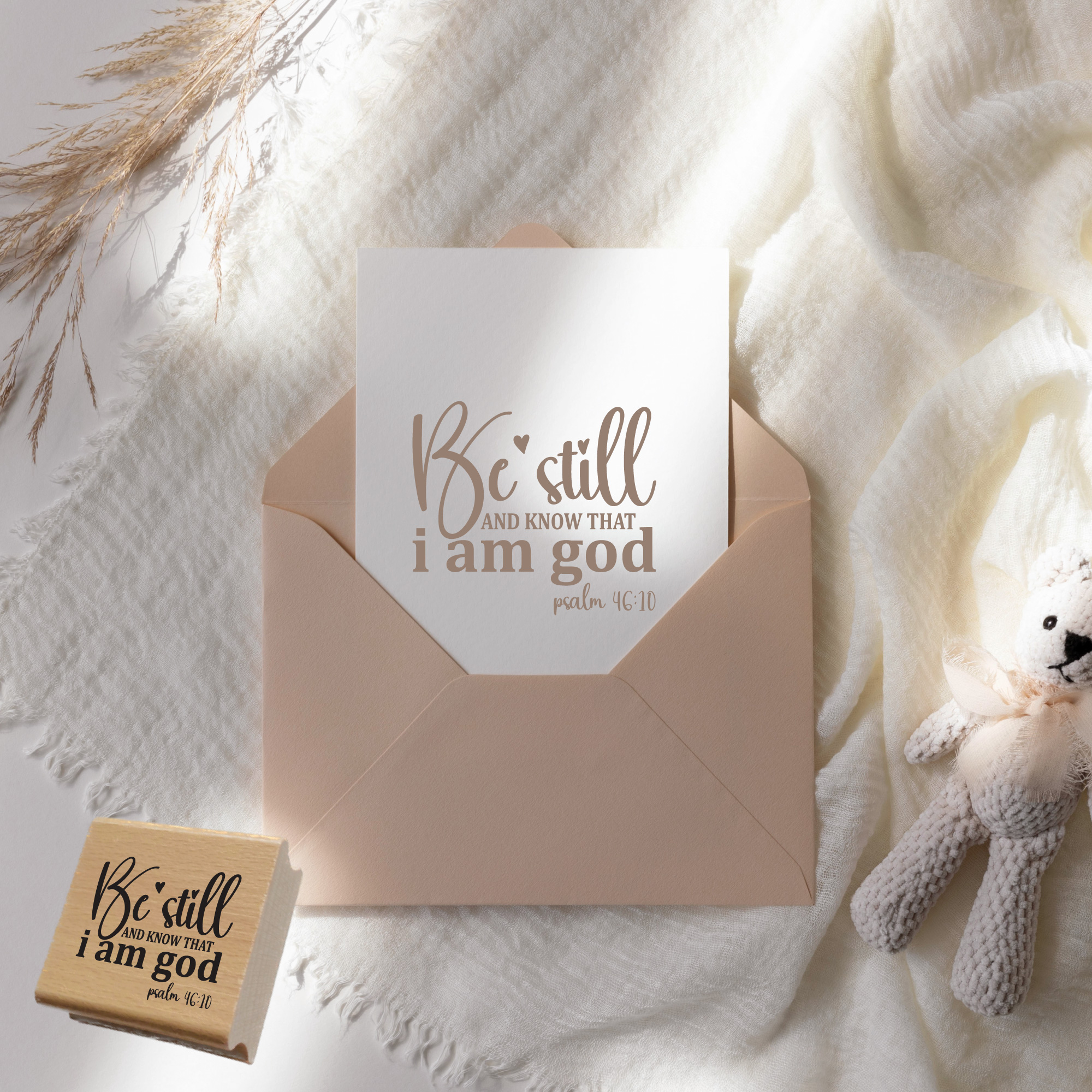 Stempel Psalm 46:10 • Be still and know that i am god Christlicher Stempel
