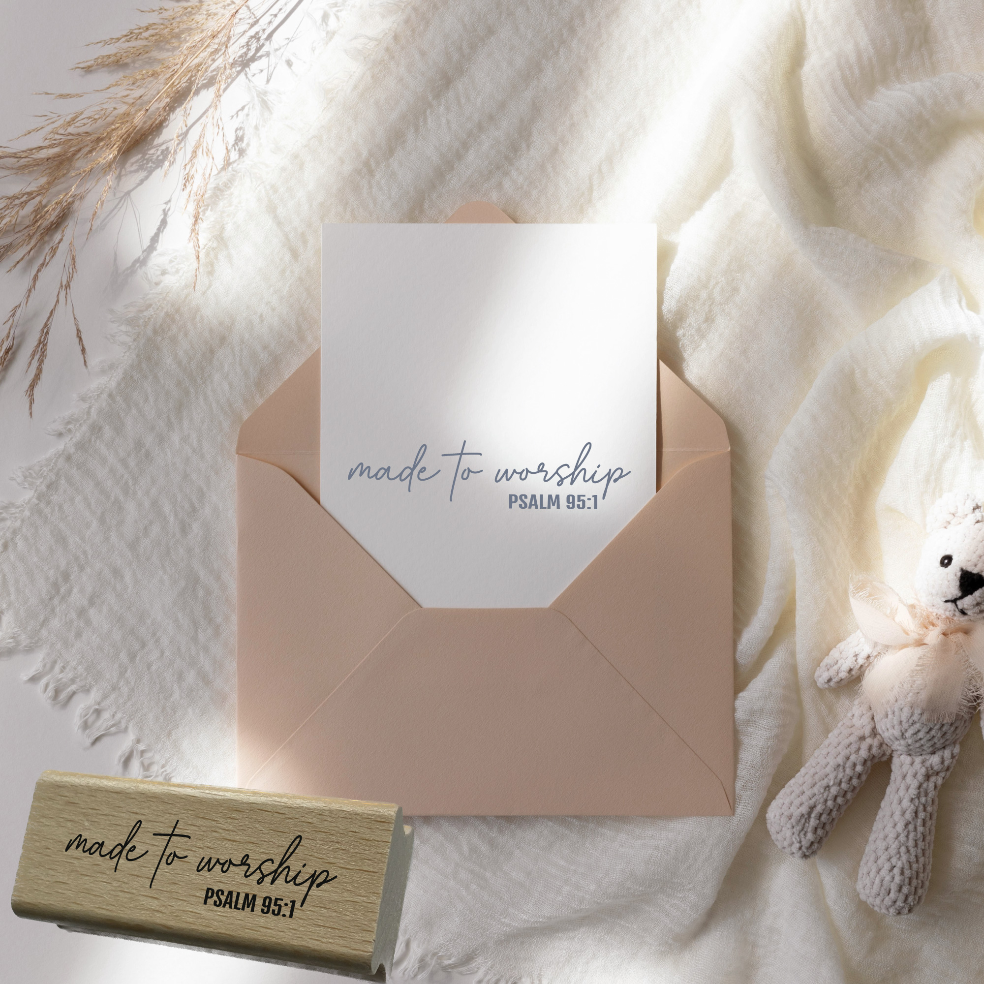 Stempel Psalm 95:1 • "made to worship" Christlicher Lobpreis- & Musikstempel