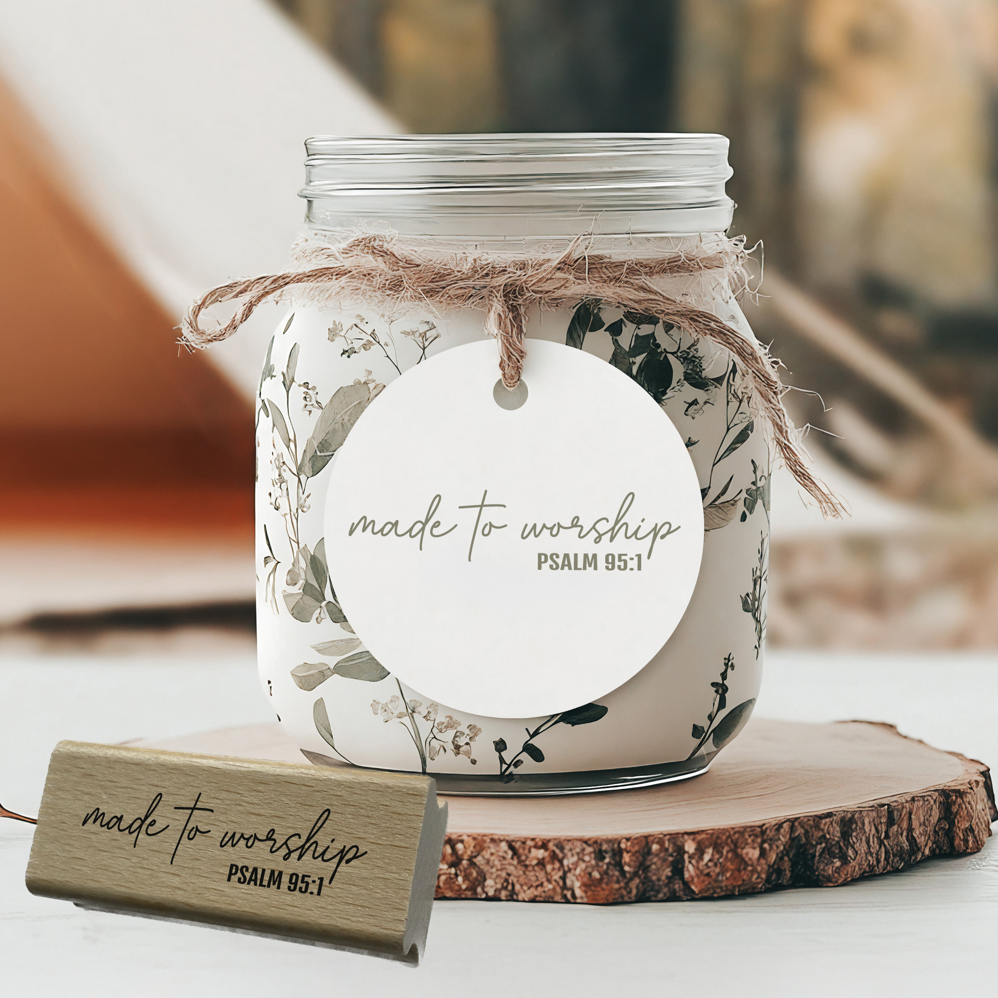 Stempel Psalm 95:1 • "made to worship" Christlicher Lobpreis- & Musikstempel