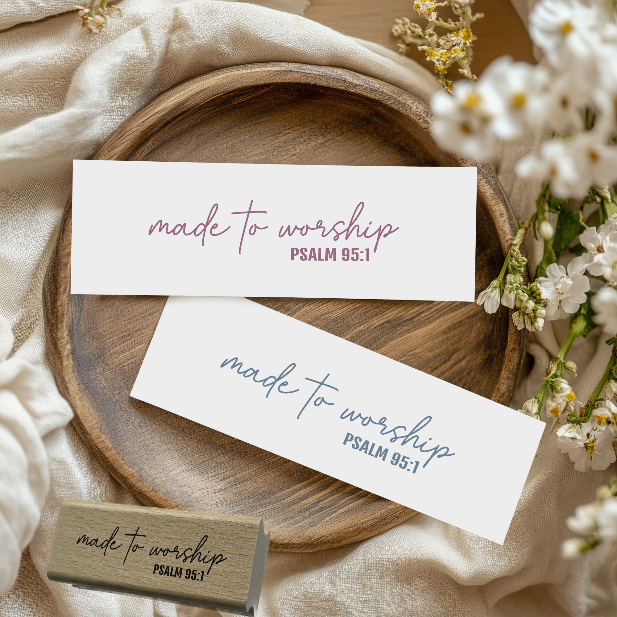 Stempel Psalm 95:1 • "made to worship" Christlicher Lobpreis- & Musikstempel