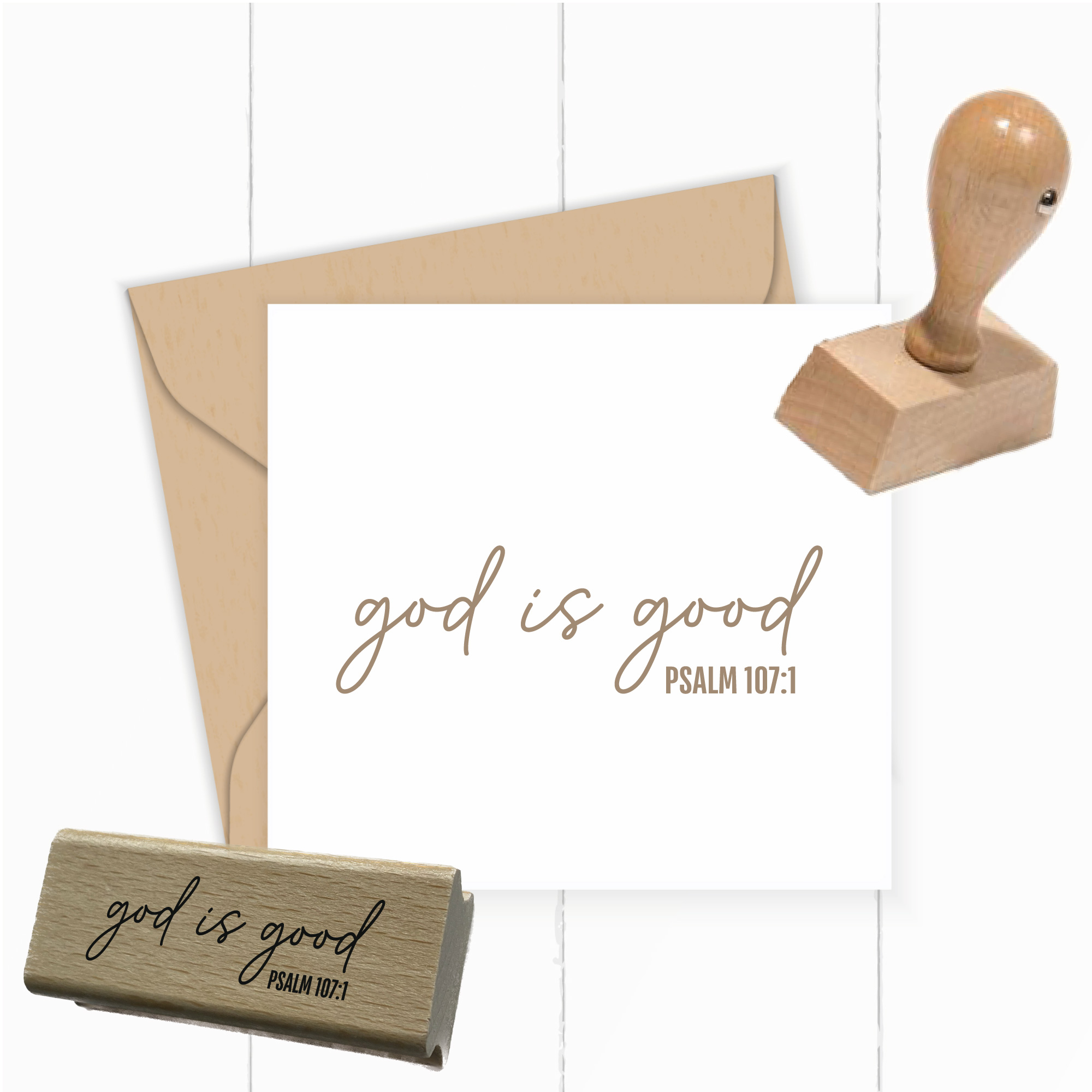 Stempel Psalm 107:1 • god is good Christlicher Dankbarkeits- & Hochzeitsstempel