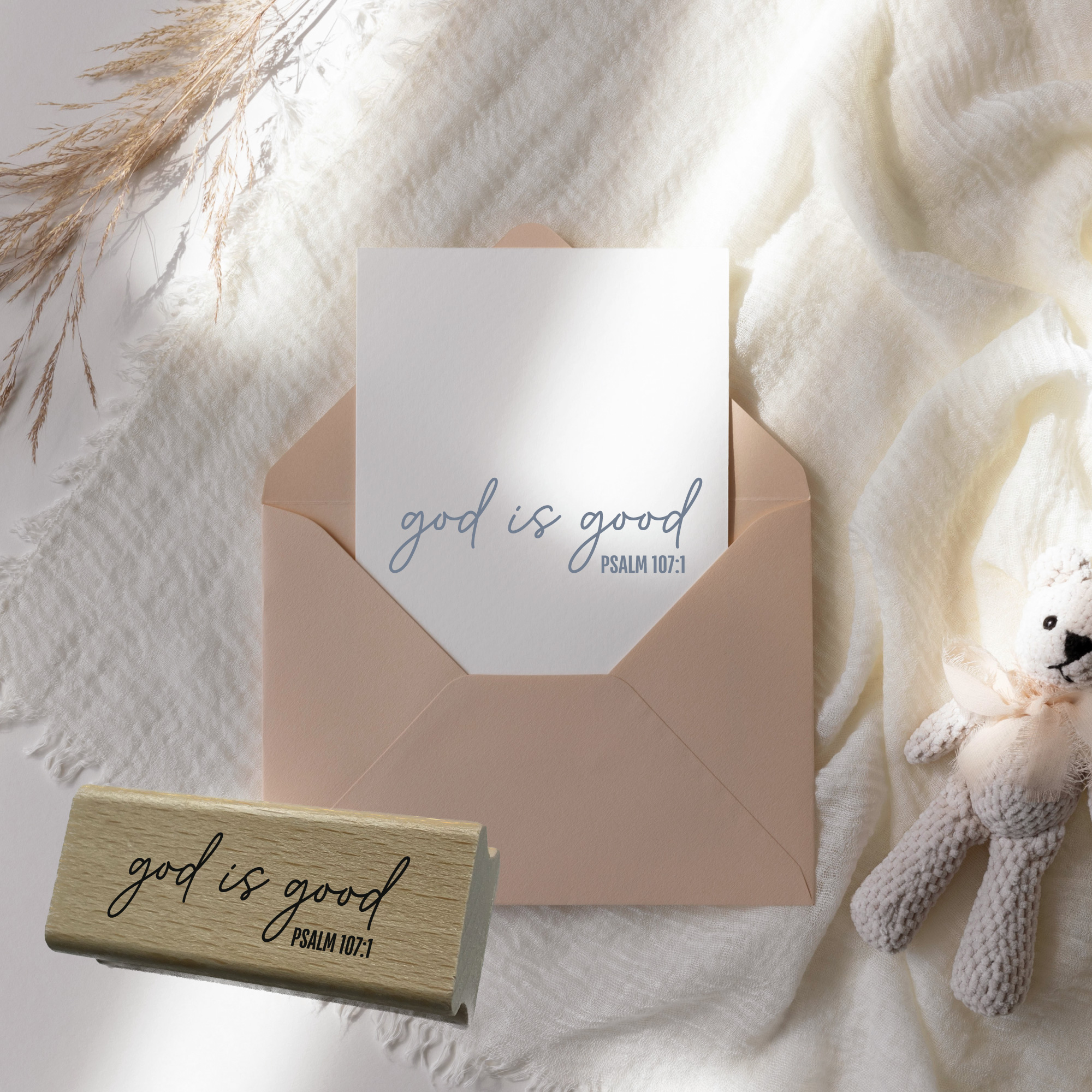 Stempel Psalm 107:1 • god is good Christlicher Dankbarkeits- & Hochzeitsstempel