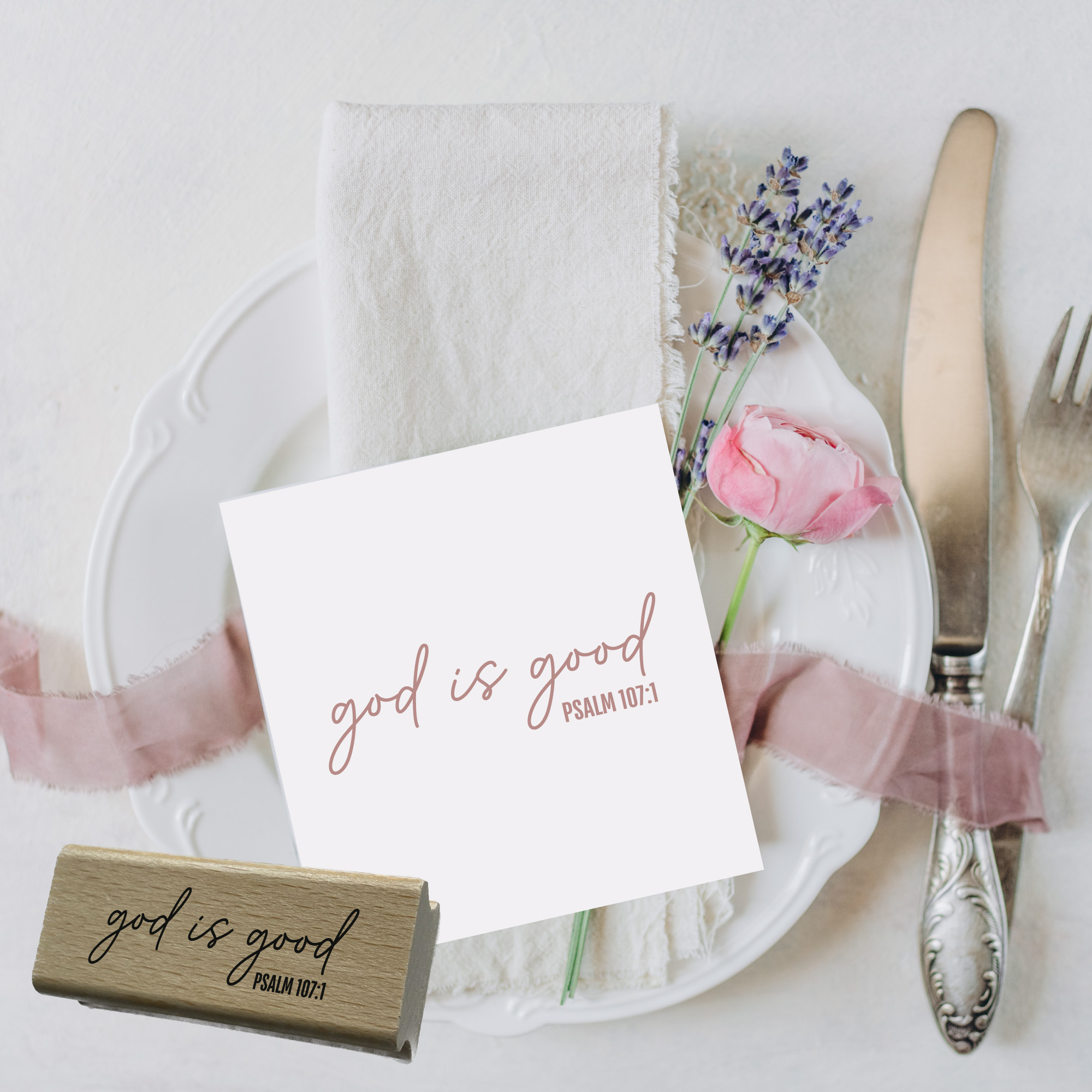 Stempel Psalm 107:1 • god is good Christlicher Dankbarkeits- & Hochzeitsstempel