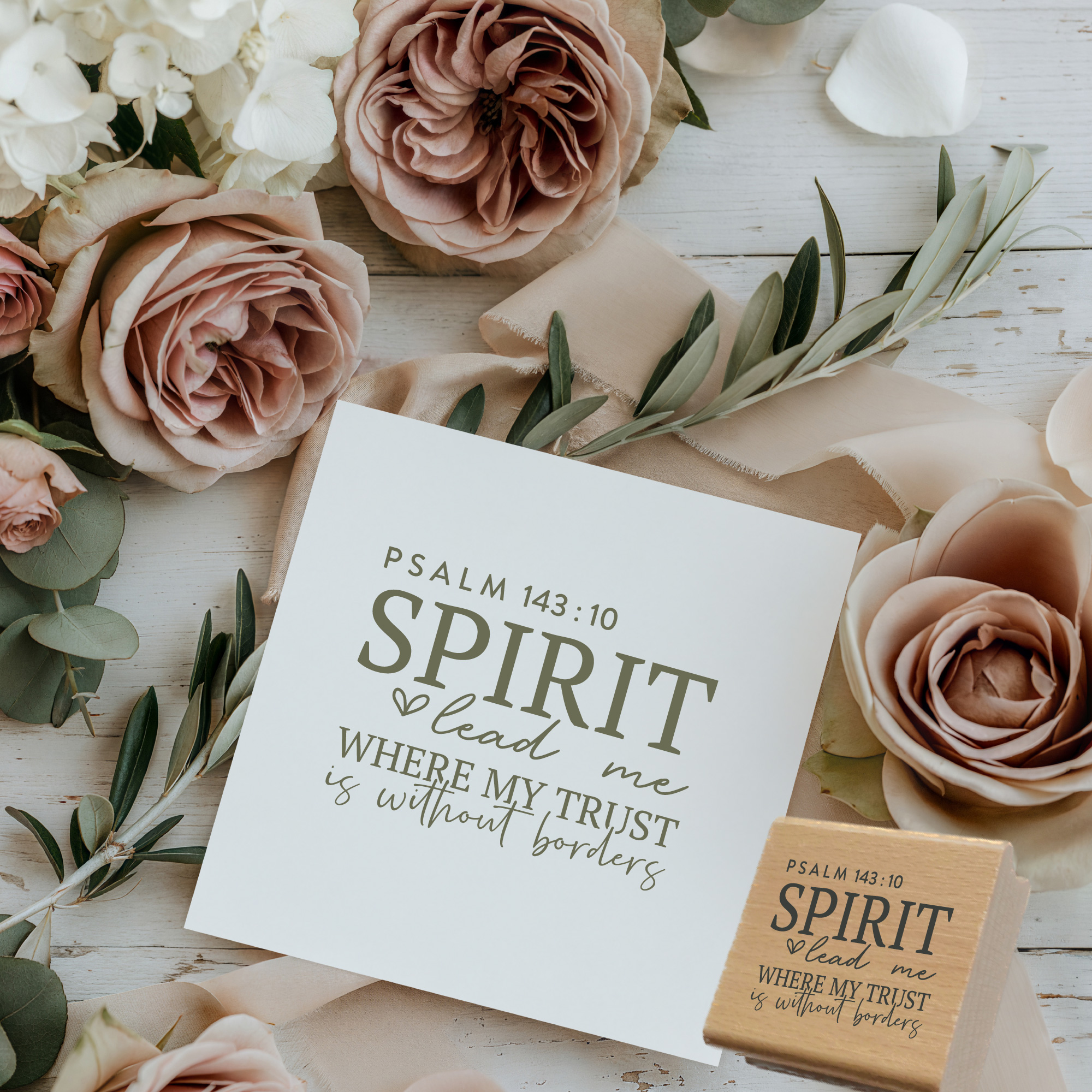 Stempel Psalm 143:10 • Spirit lead me where my trust is without borders Christlicher Mutmacher-Stempel