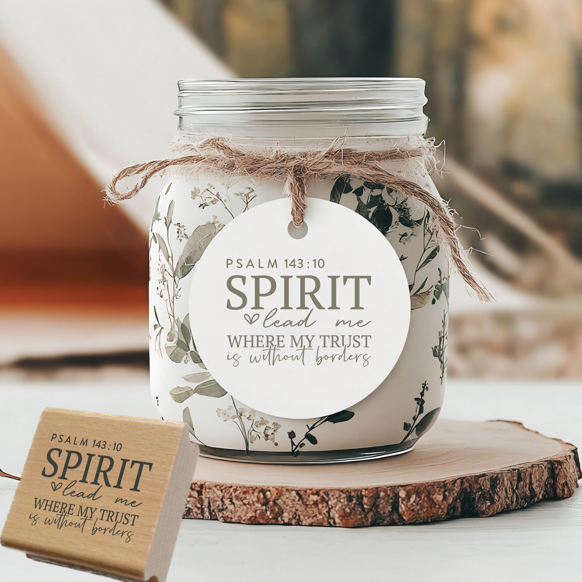 Stempel Psalm 143:10 • Spirit lead me where my trust is without borders Christlicher Mutmacher-Stempel