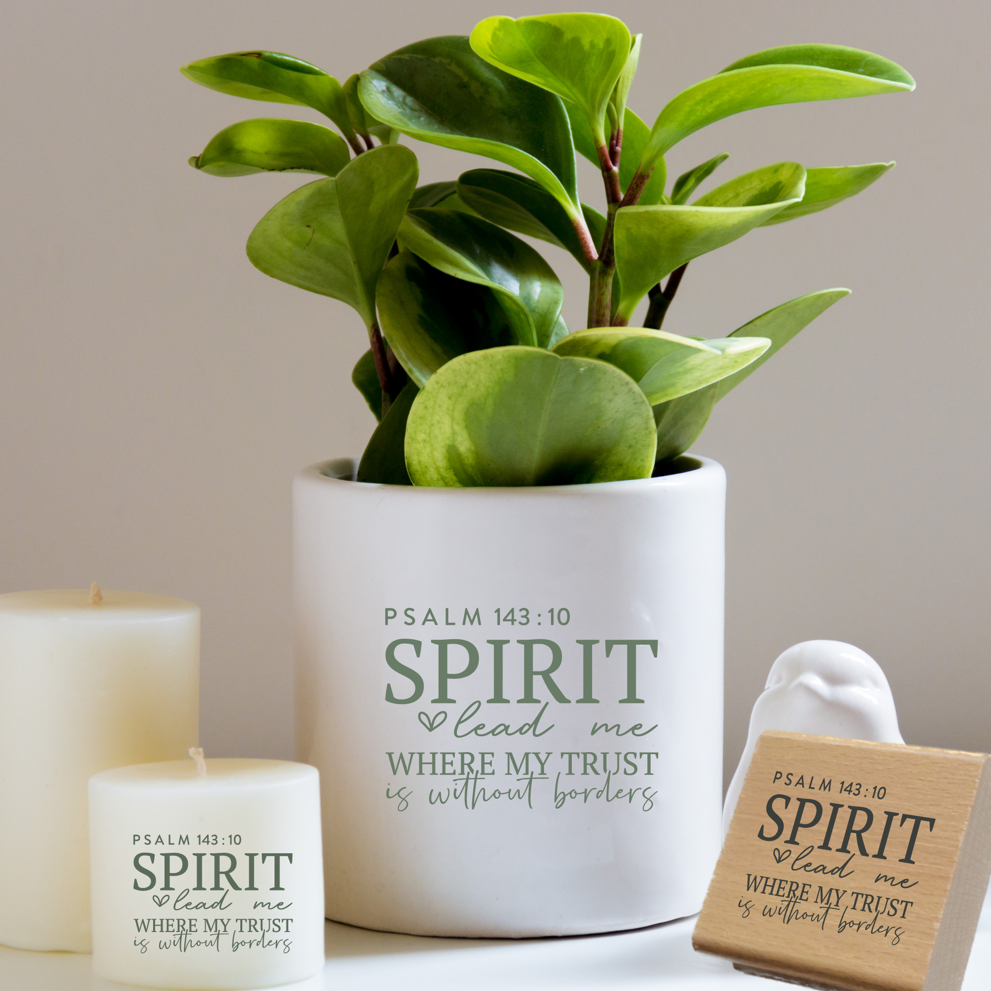 Stempel Psalm 143:10 • Spirit lead me where my trust is without borders Christlicher Mutmacher-Stempel