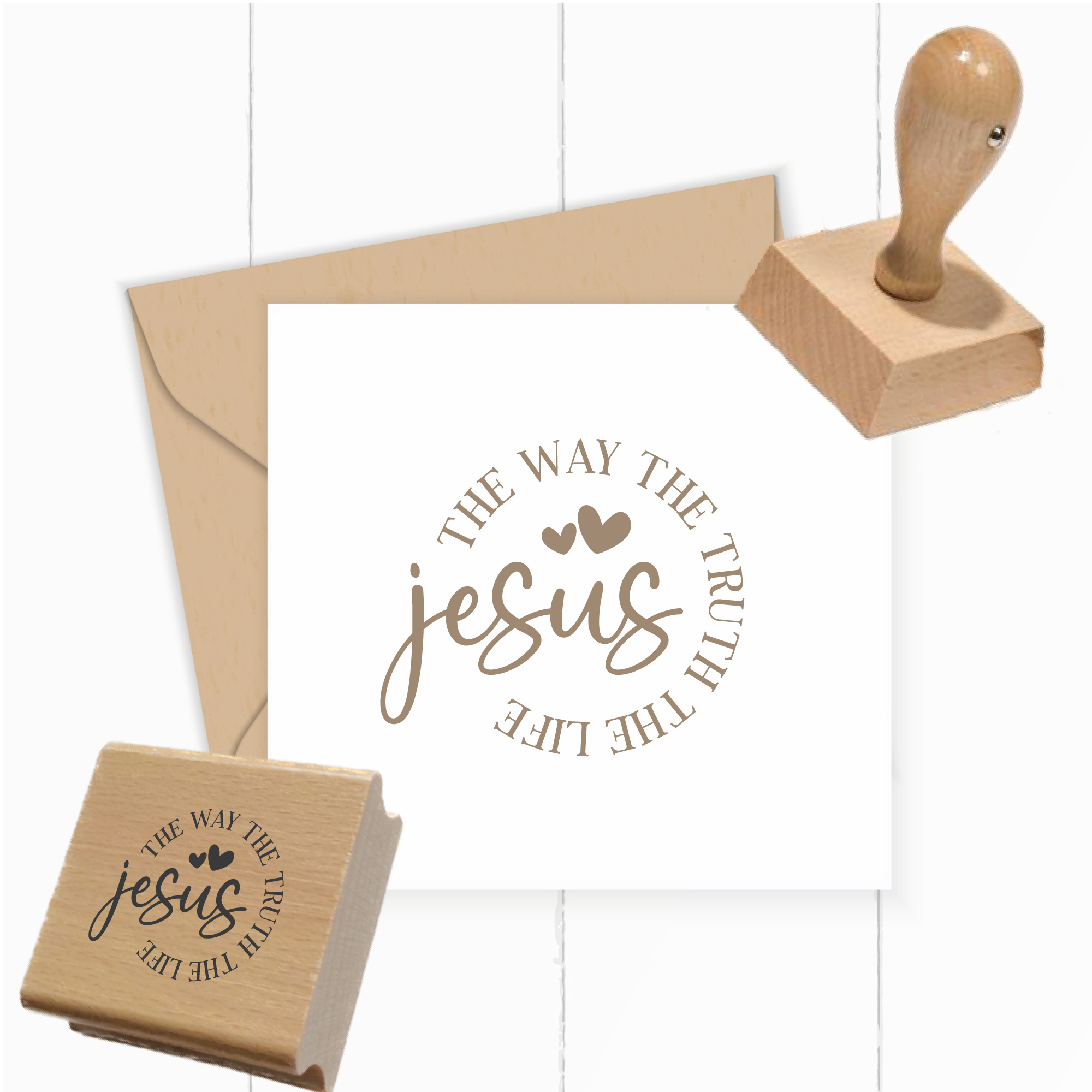 Stempel Johannes 14:6 • Jesus The Way The Truth The Life Christlicher Rundstempel - ST0718
