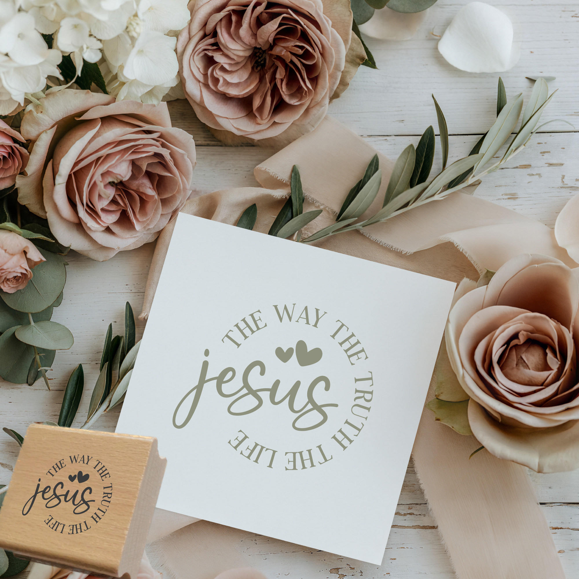 Stempel Johannes 14:6 • Jesus The Way The Truth The Life Christlicher Rundstempel