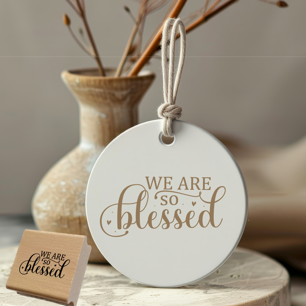 Stempel We are so blessed • Christlicher Familien- & Dankeschön-Stempel
