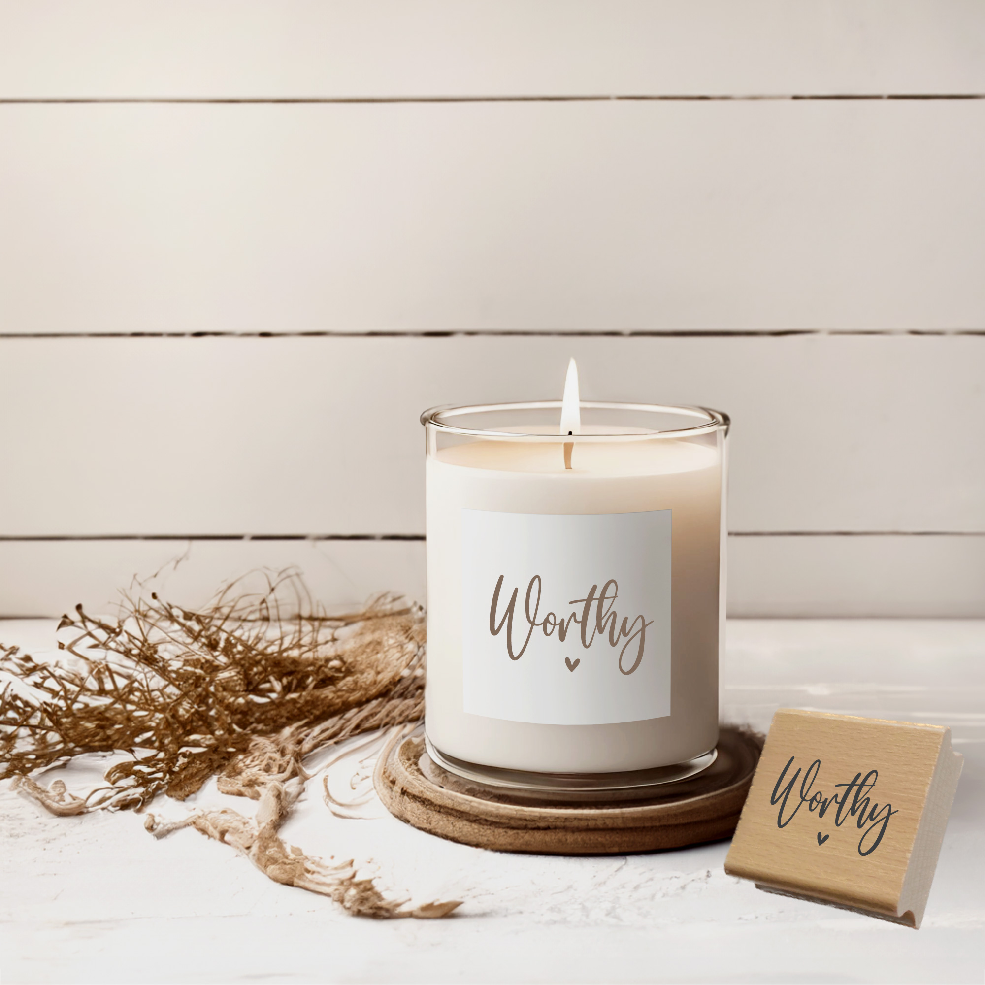 Stempel Worthy • Christlicher Mutmacher- & Seelsorgestempel mit Herz