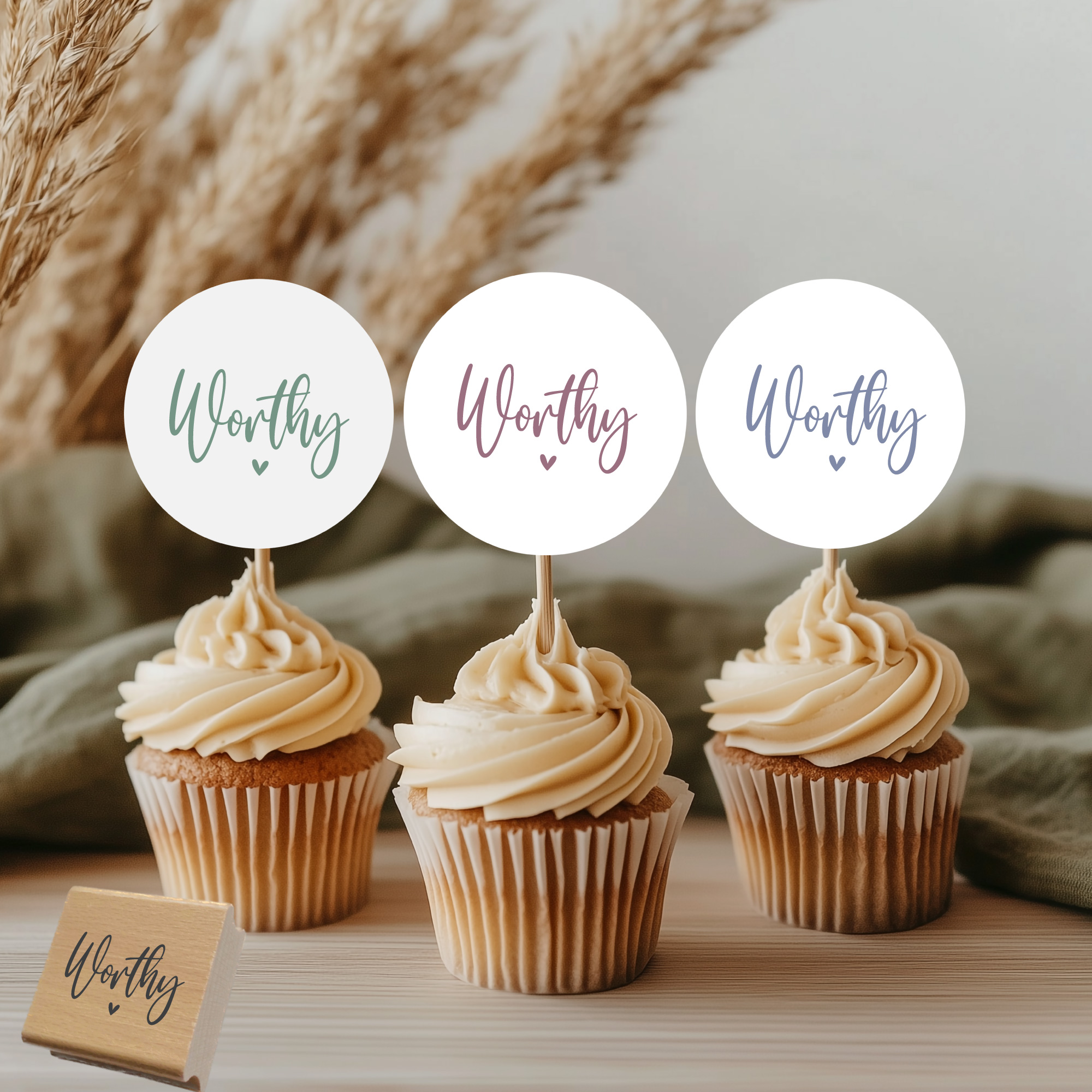 Stempel Worthy • Christlicher Mutmacher- & Seelsorgestempel mit Herz