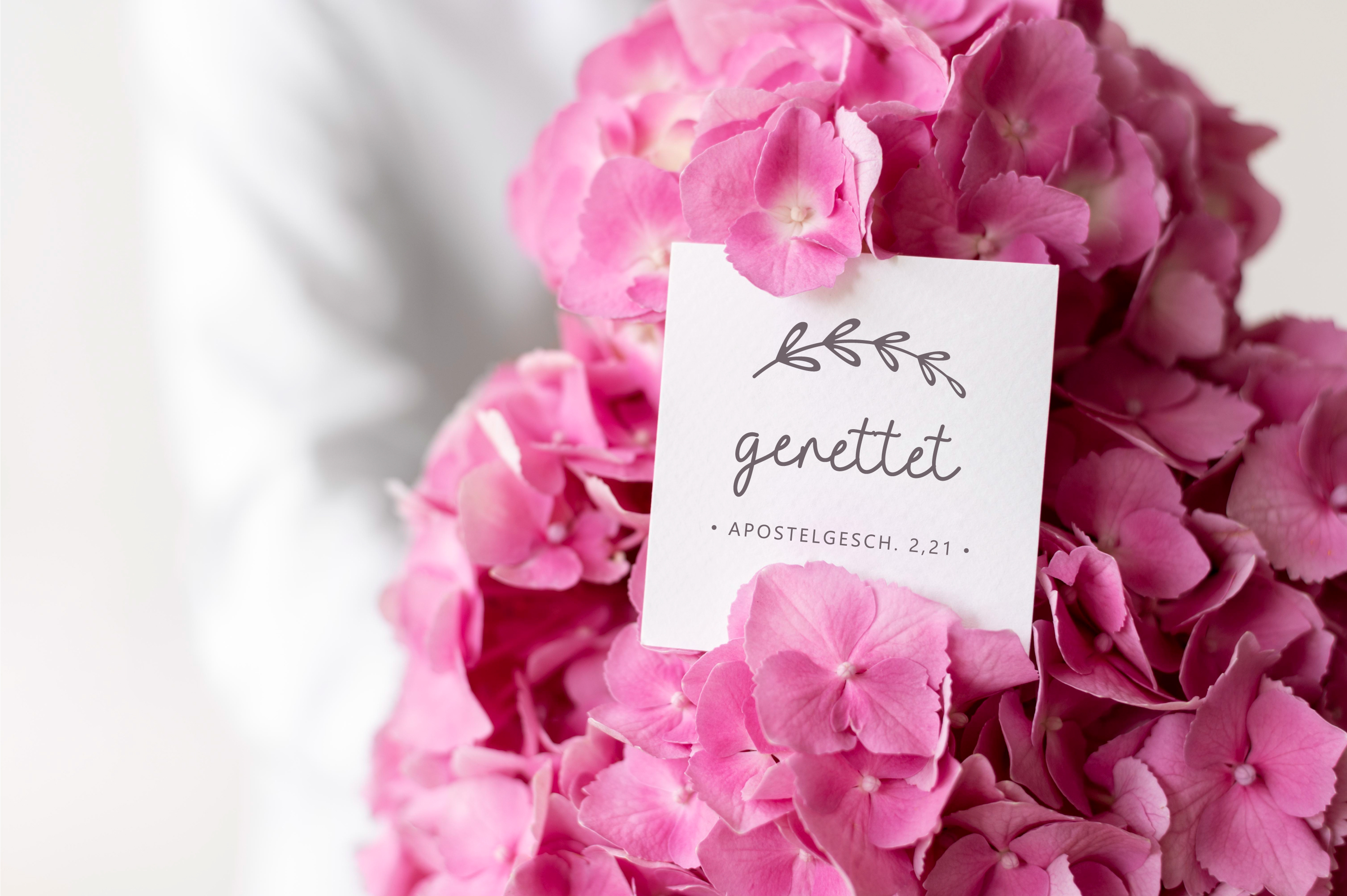 Stempel "gerettet" Apostelgeschichte 2,21 | Geschenk Ostern, Taufe
