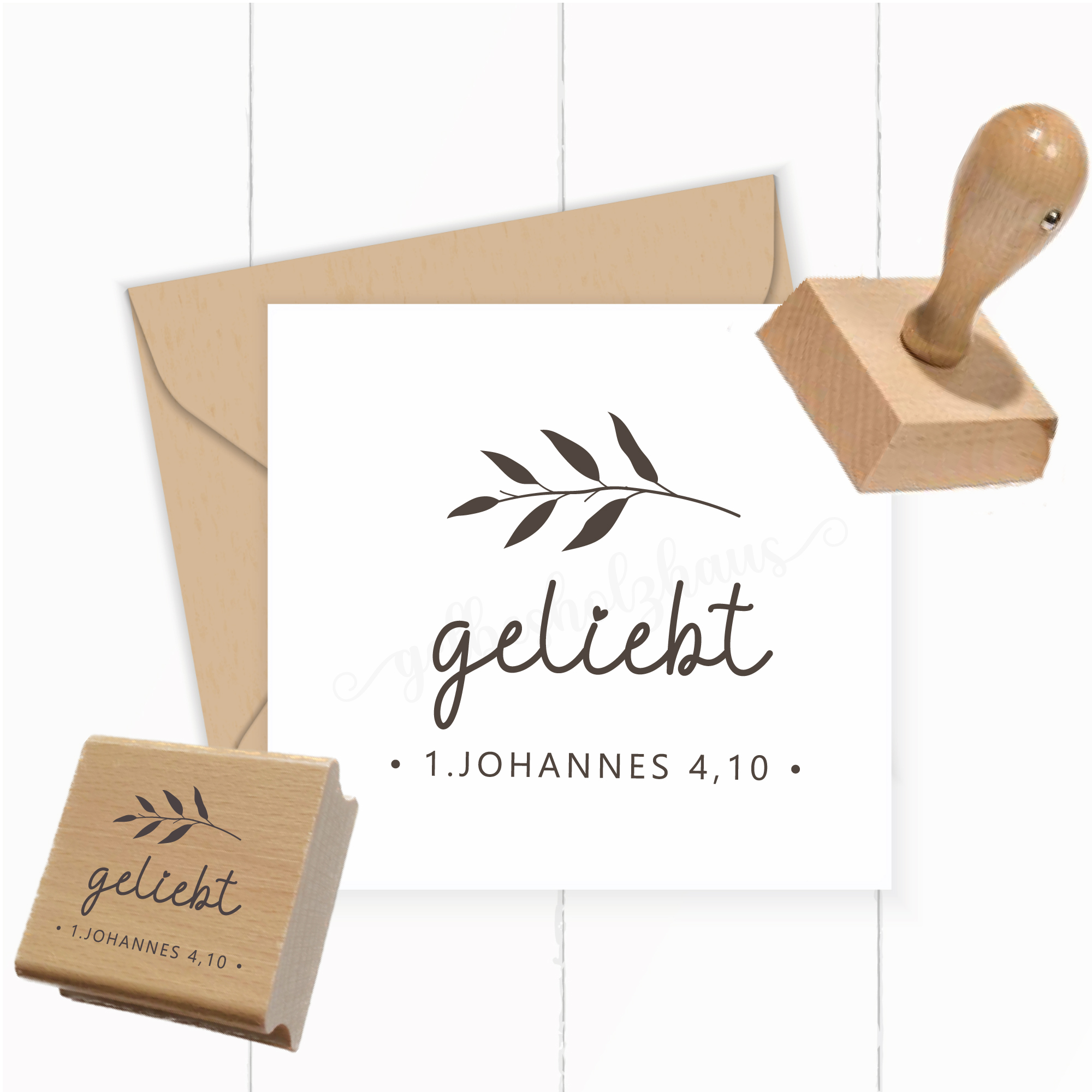 Stempel "geliebt" 1. Johannes 4,10 | Geschenk Hochzeit, Geburt, Taufe