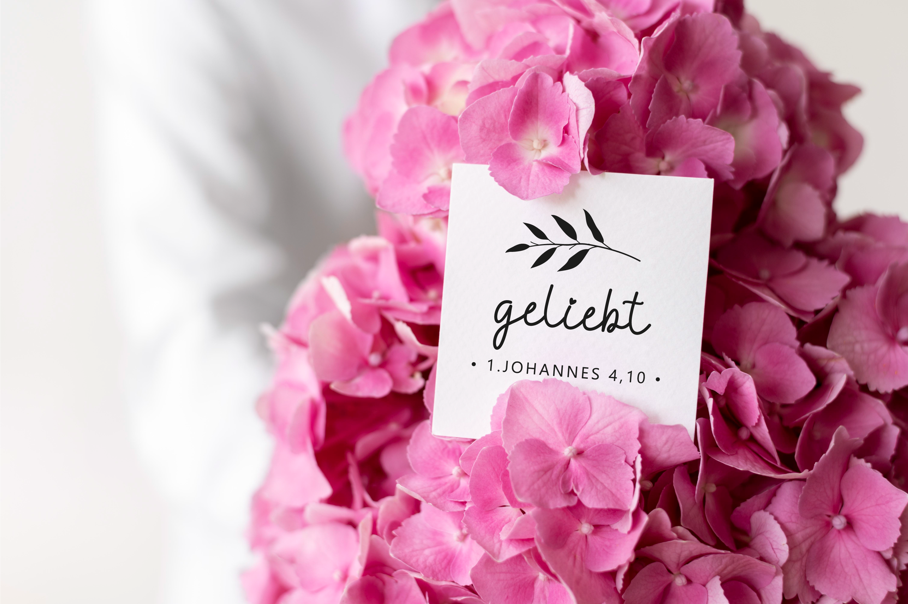 Stempel "geliebt" 1. Johannes 4,10 | Geschenk Hochzeit, Geburt, Taufe