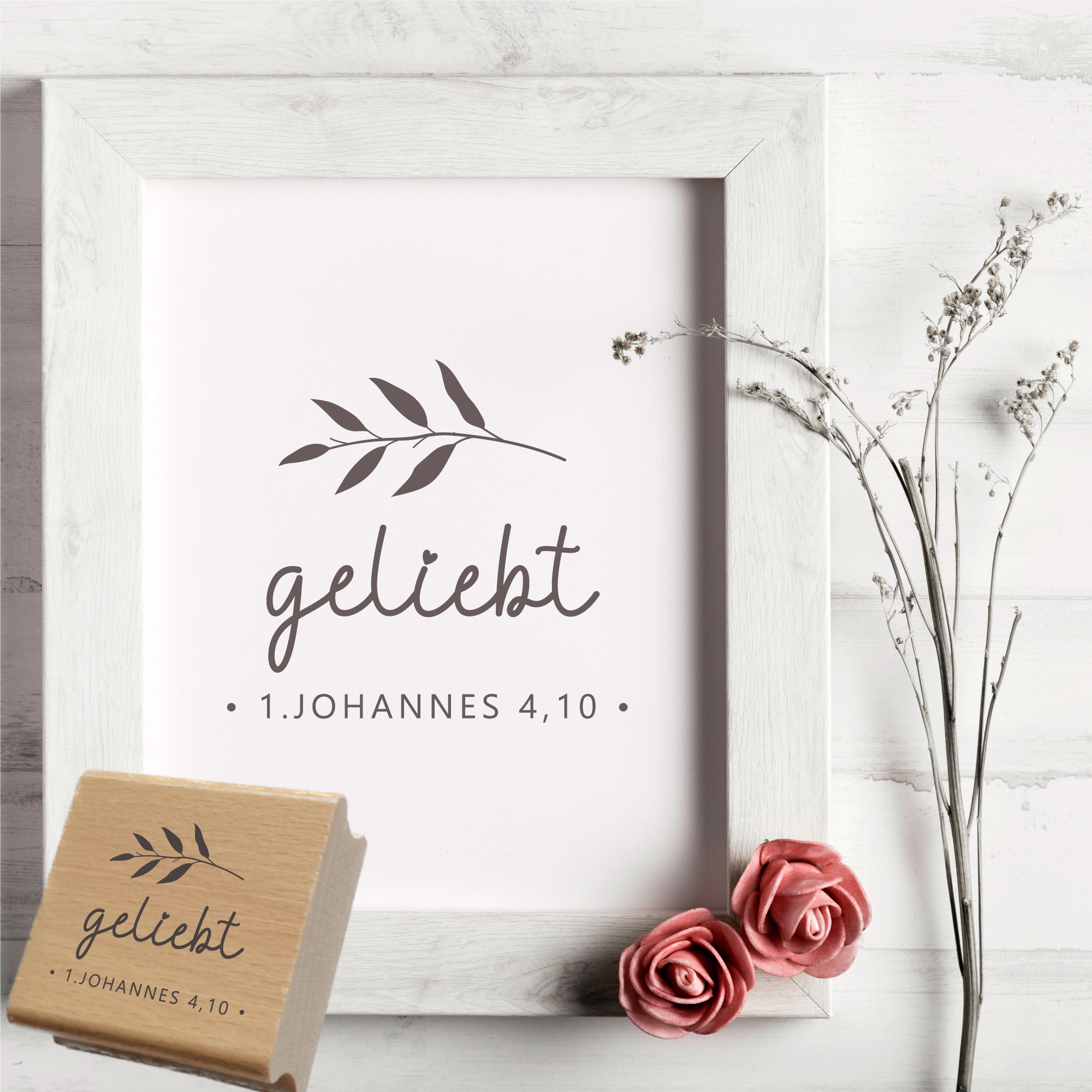 Stempel "geliebt" 1. Johannes 4,10 | Geschenk Hochzeit, Geburt, Taufe